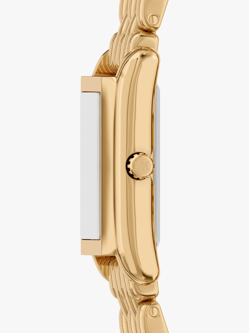 Michael Kors gold-tone Essex Tank watch, UK version