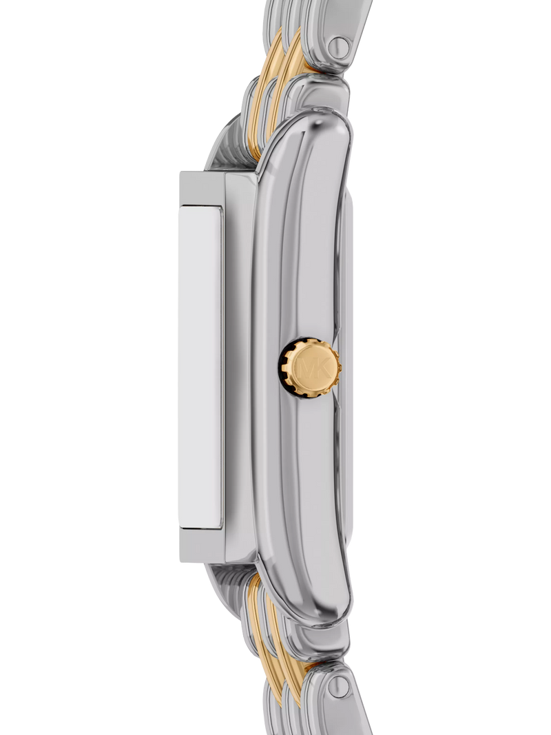 Michael Kors Essex Tank two-tone watch with link bracelet, UK version