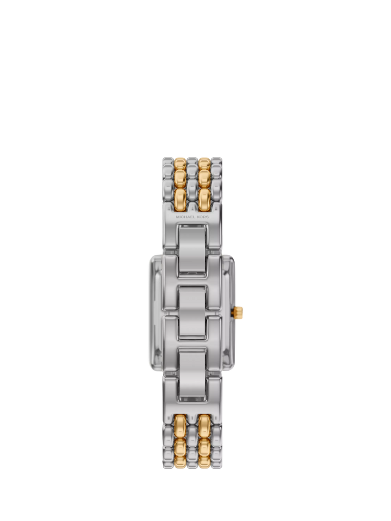Michael Kors Essex Tank two-tone watch with link bracelet, UK version