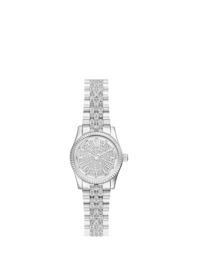 John Lewis Michael Kors Women's Petite Lexington Pave Bracelet Watch, Silver- Buy online at McGrocer