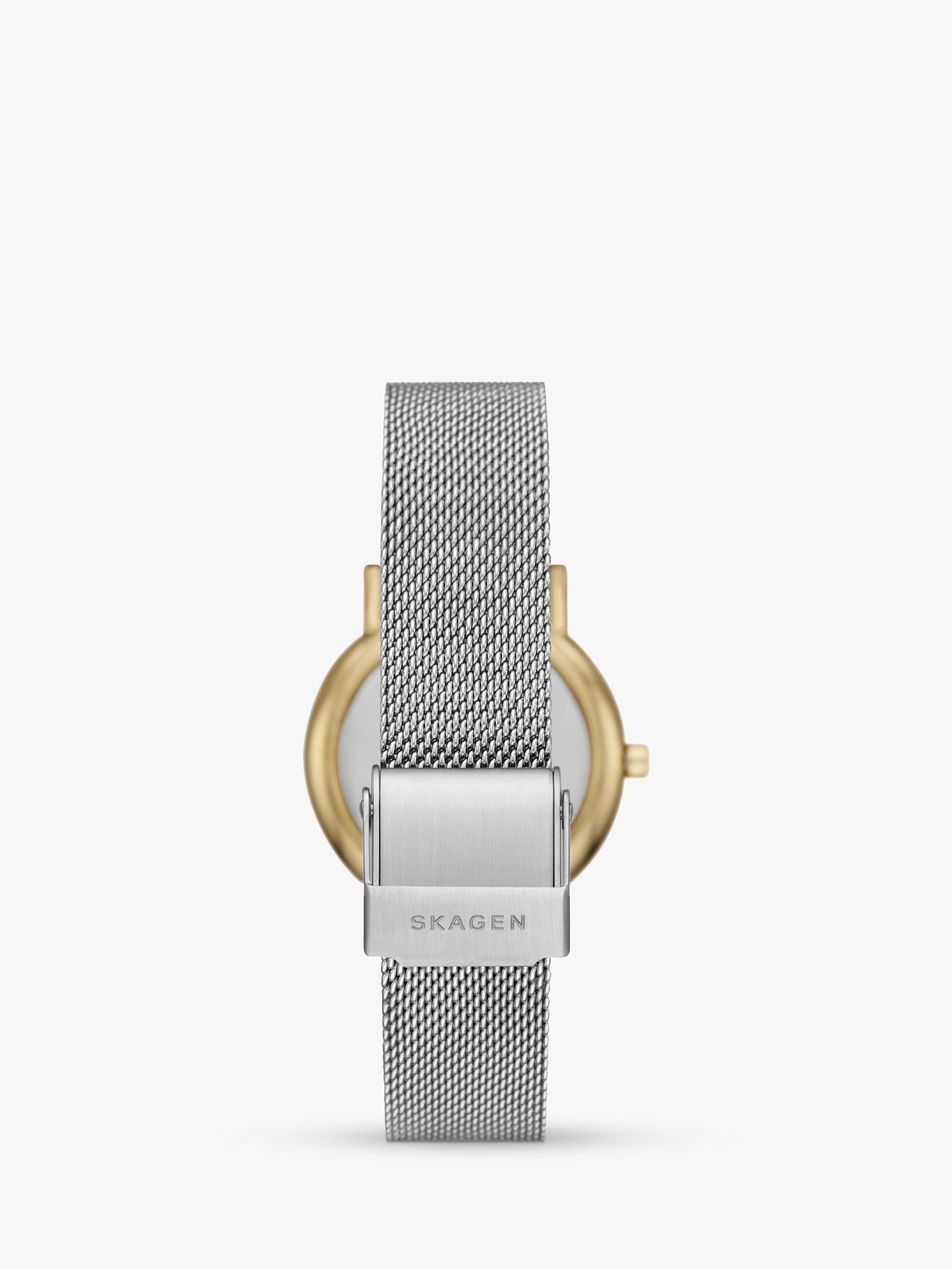 Skagen women's Signatur Lille watch and bracelet set 30mm white dial - British product