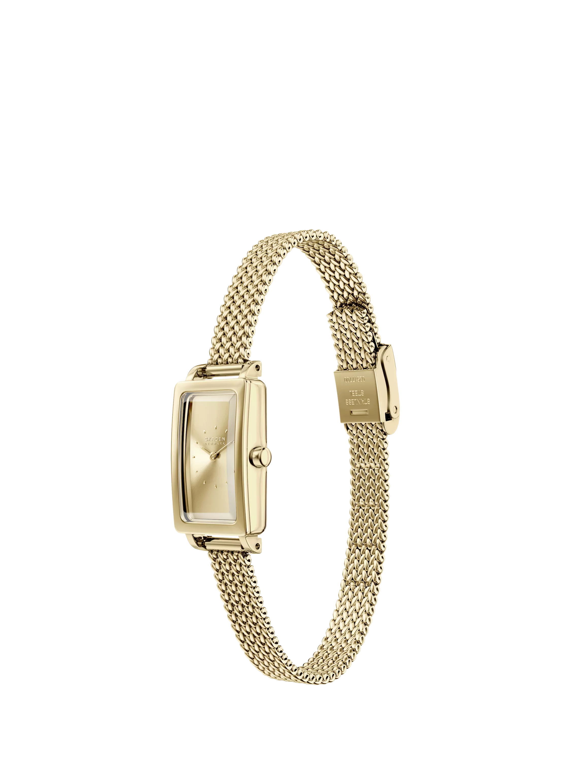 Skagen women's gold rectangular watch (British brand)