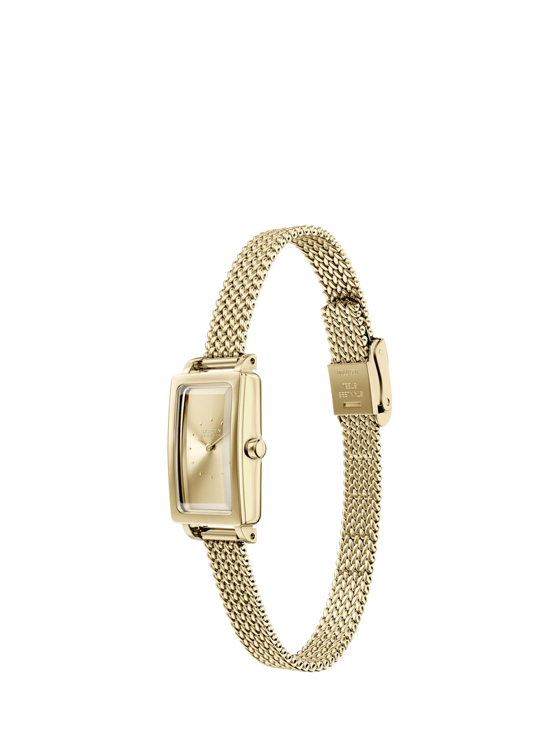 Skagen women's gold rectangular watch (British brand)