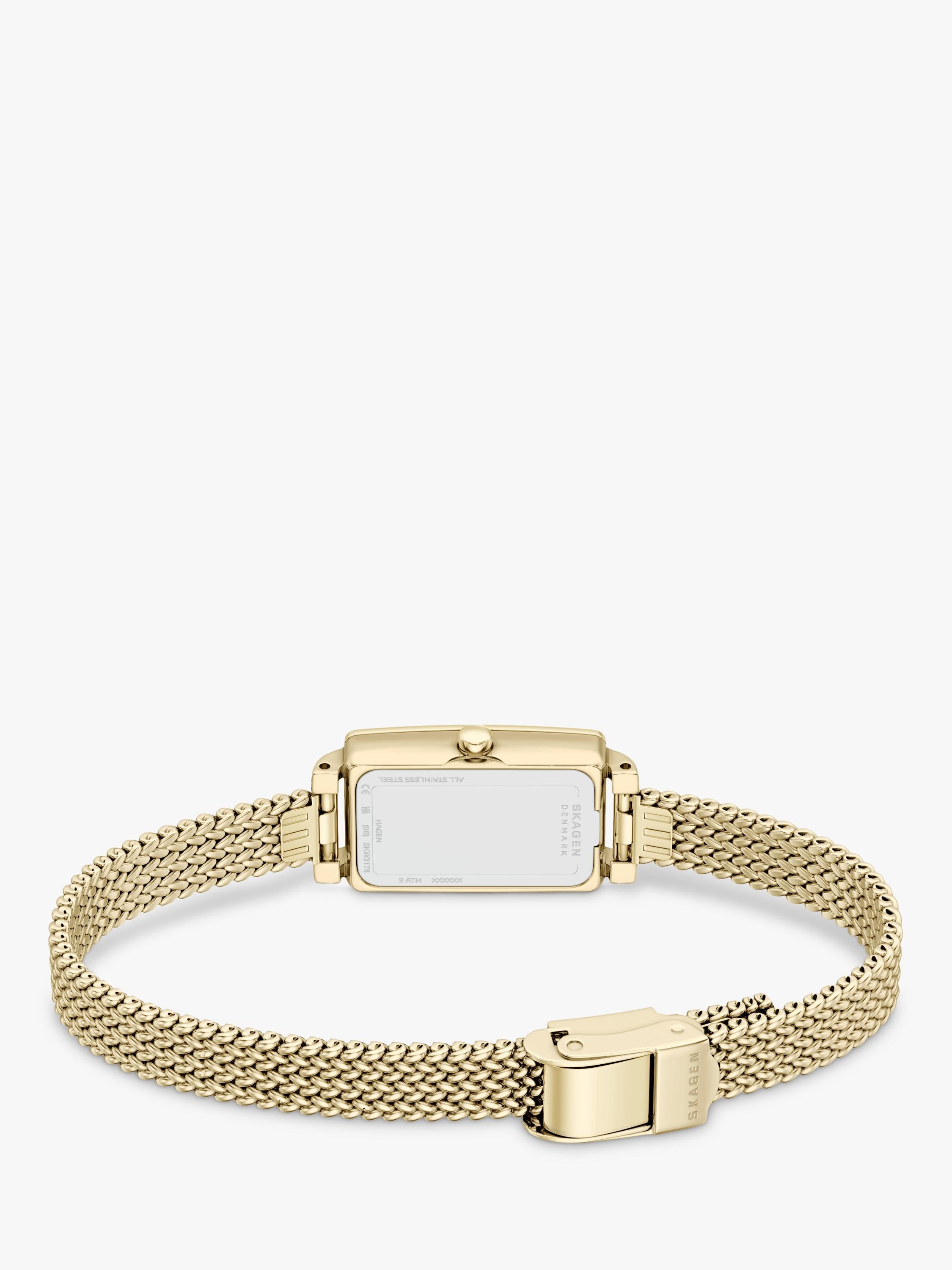 Skagen women's gold rectangular watch (British brand)