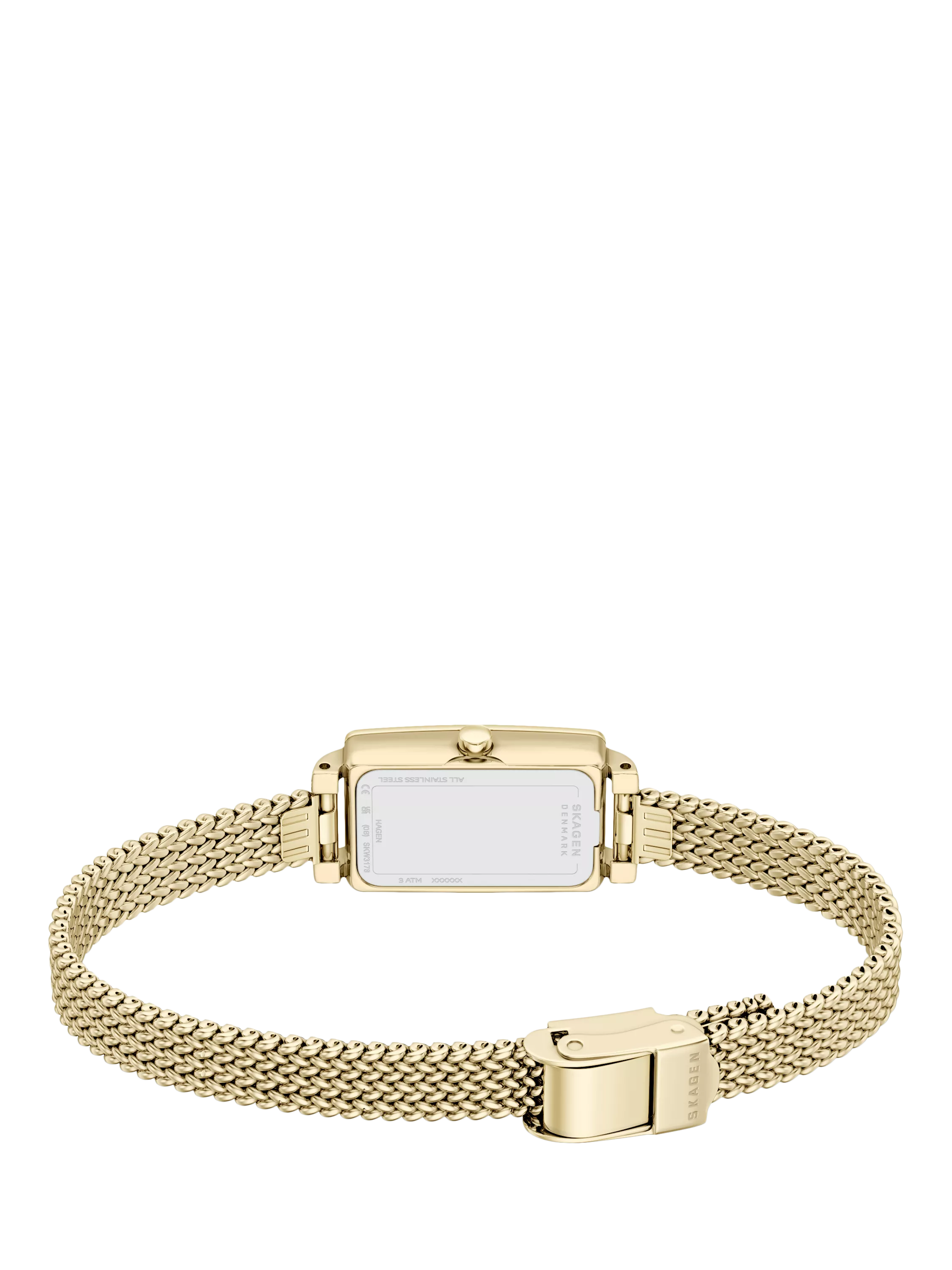 Skagen women's gold rectangular watch (British brand)