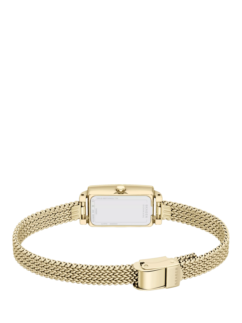 Skagen women's gold rectangular watch (British brand)