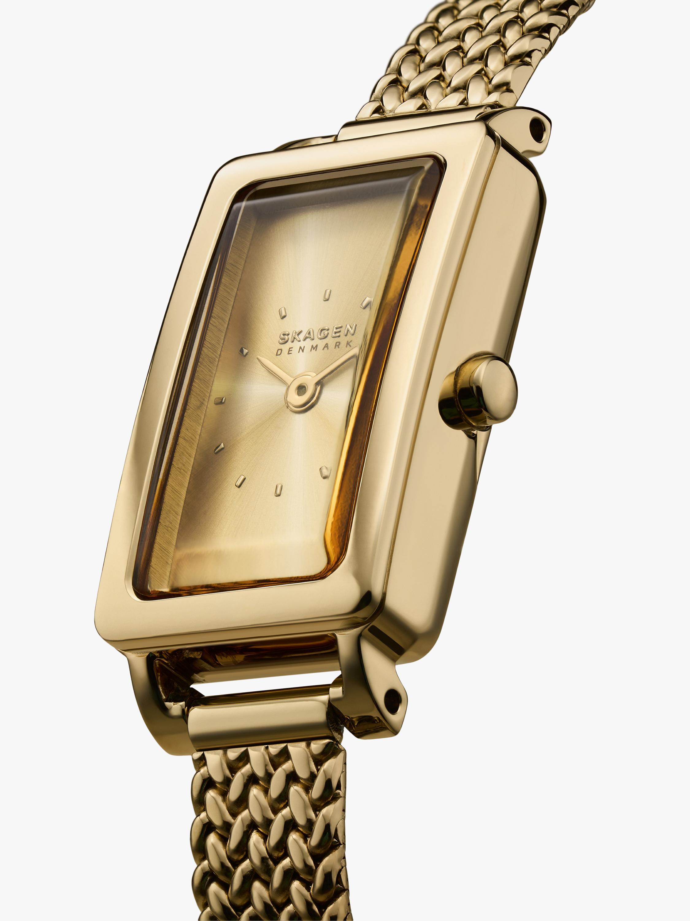 Skagen women's gold rectangular watch (British brand)