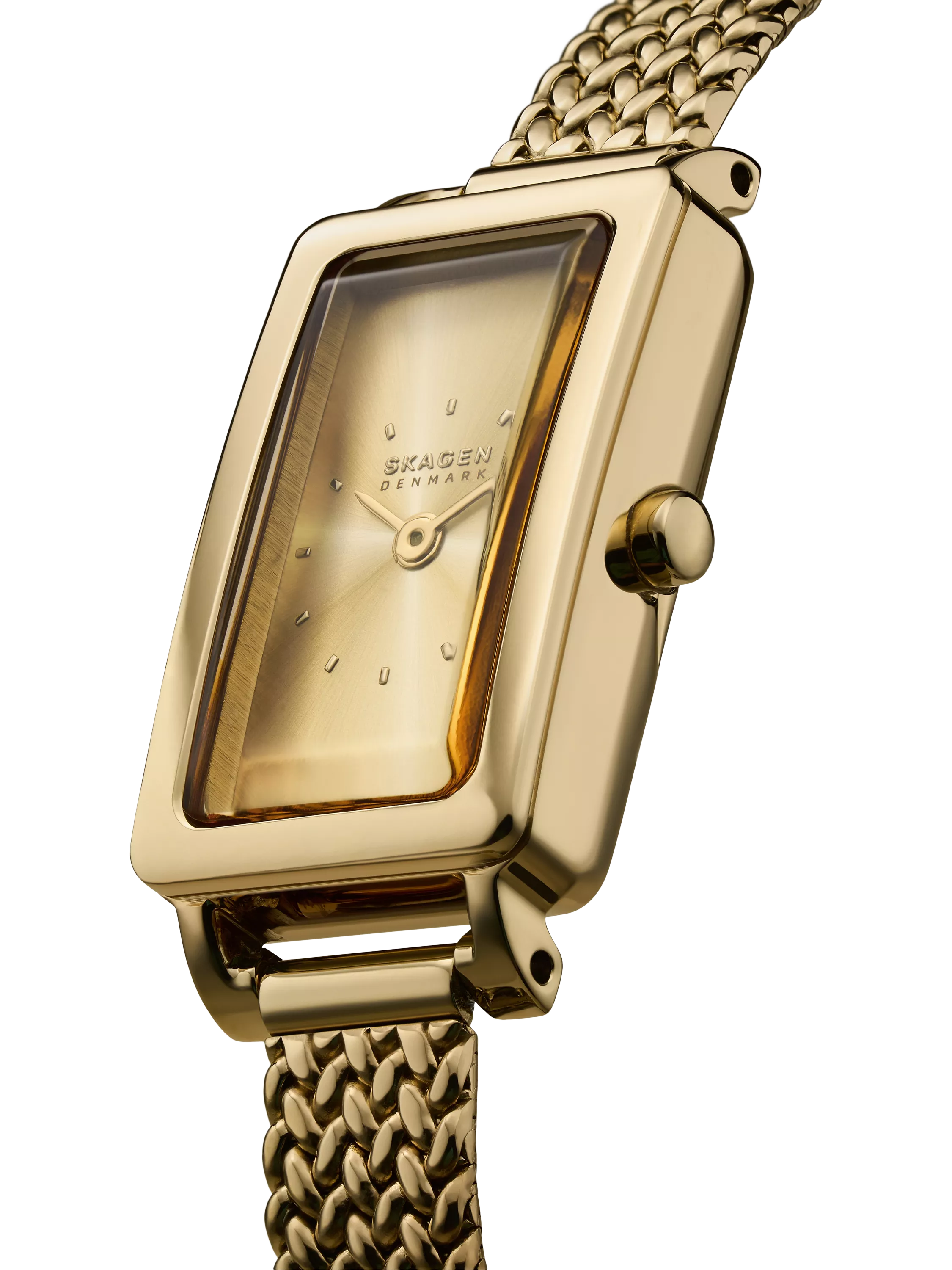 Skagen women's gold rectangular watch (British brand)