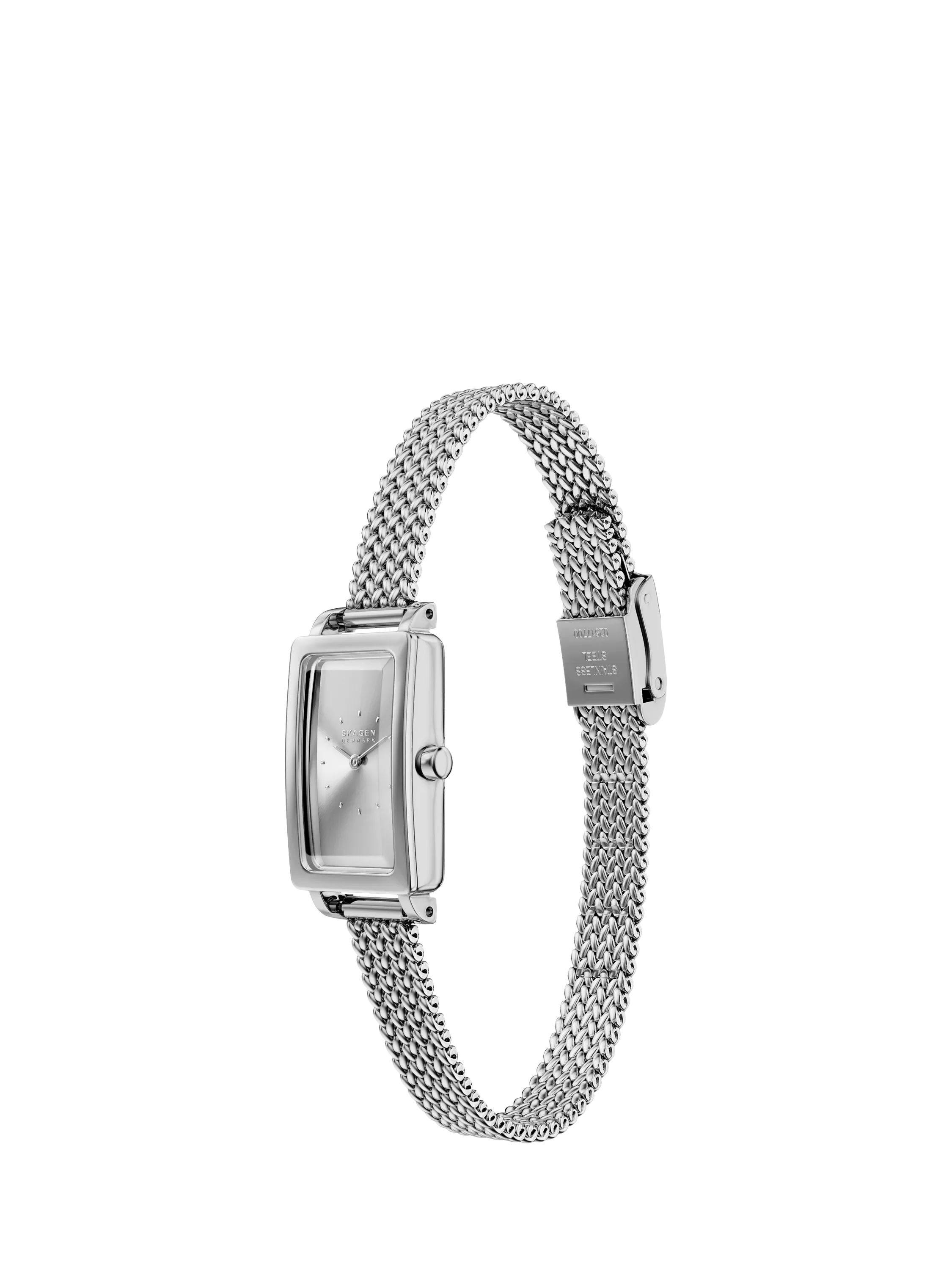 Skagen women's rectangular mesh strap watch silver - British product