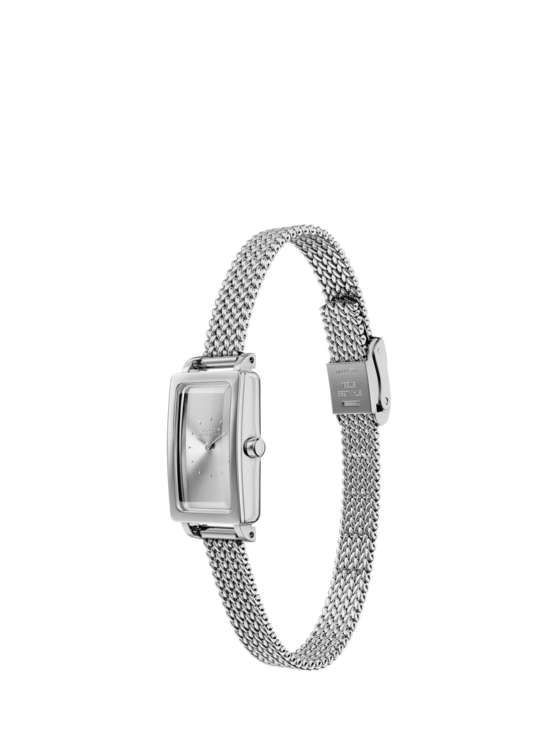 Skagen women's rectangular mesh strap watch silver - British product
