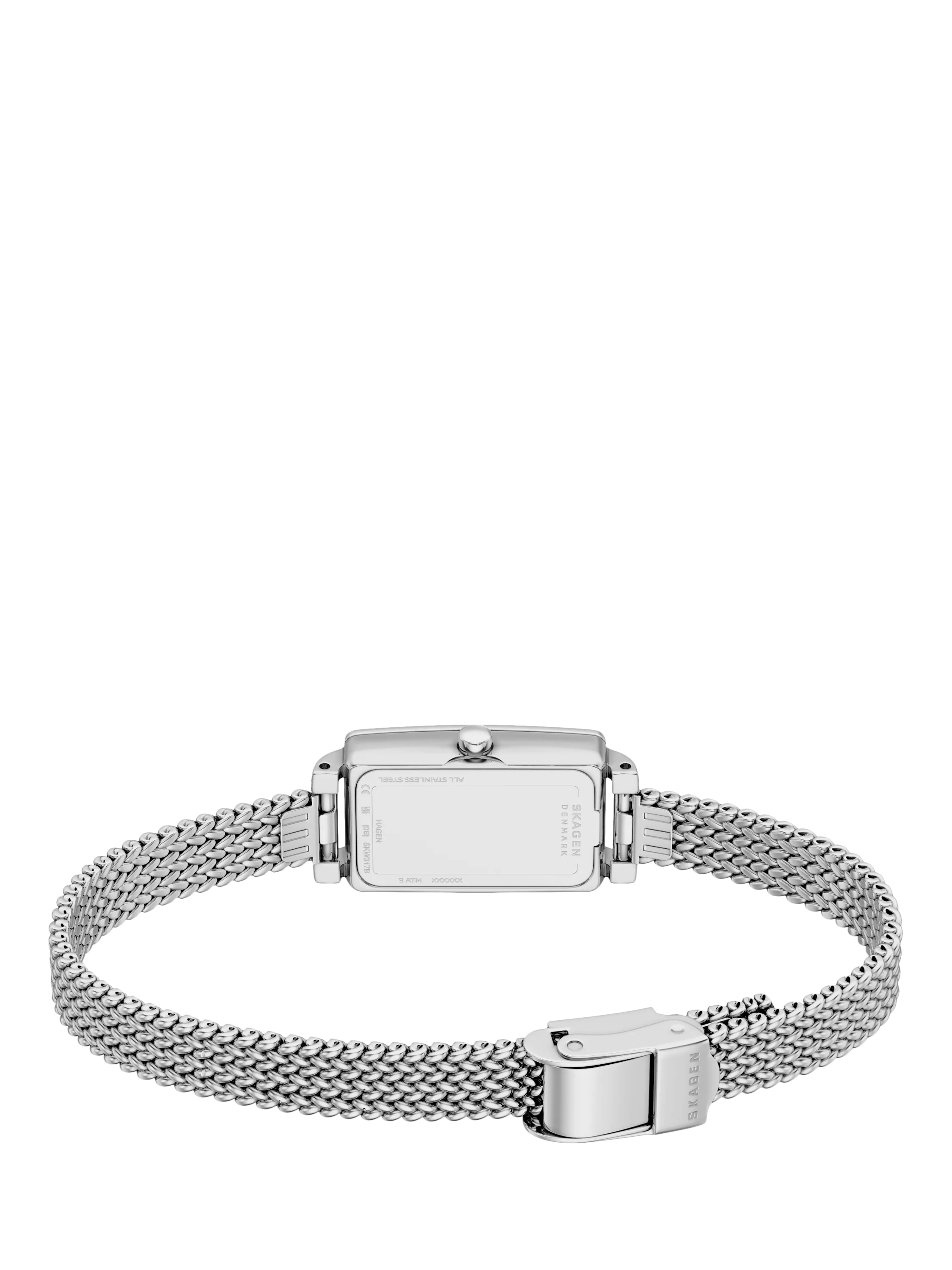 Skagen women's rectangular mesh strap watch silver - British product