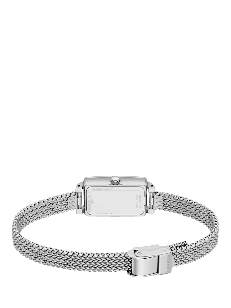 Skagen women's rectangular mesh strap watch silver - British product