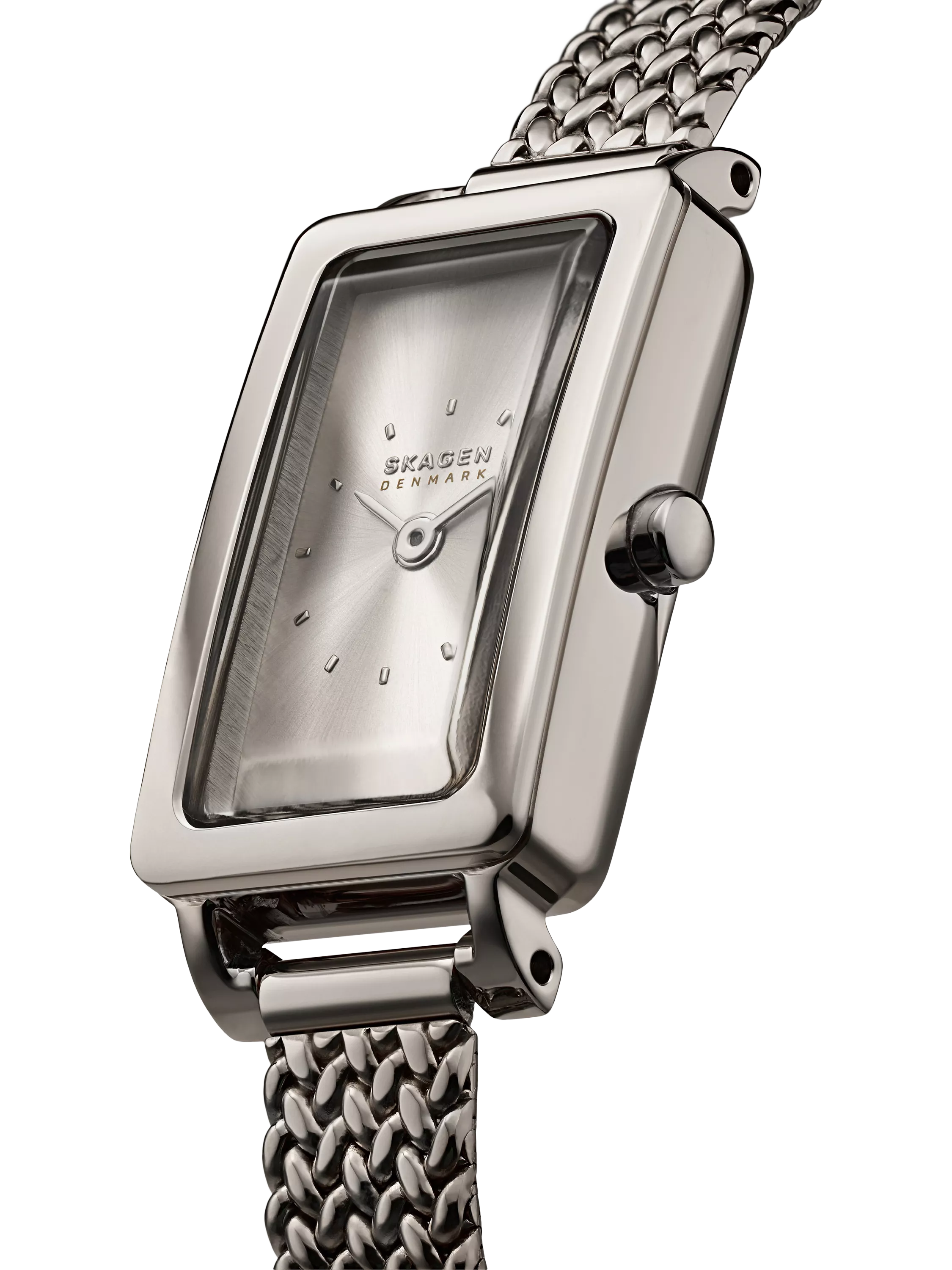Skagen women's rectangular mesh strap watch silver - British product
