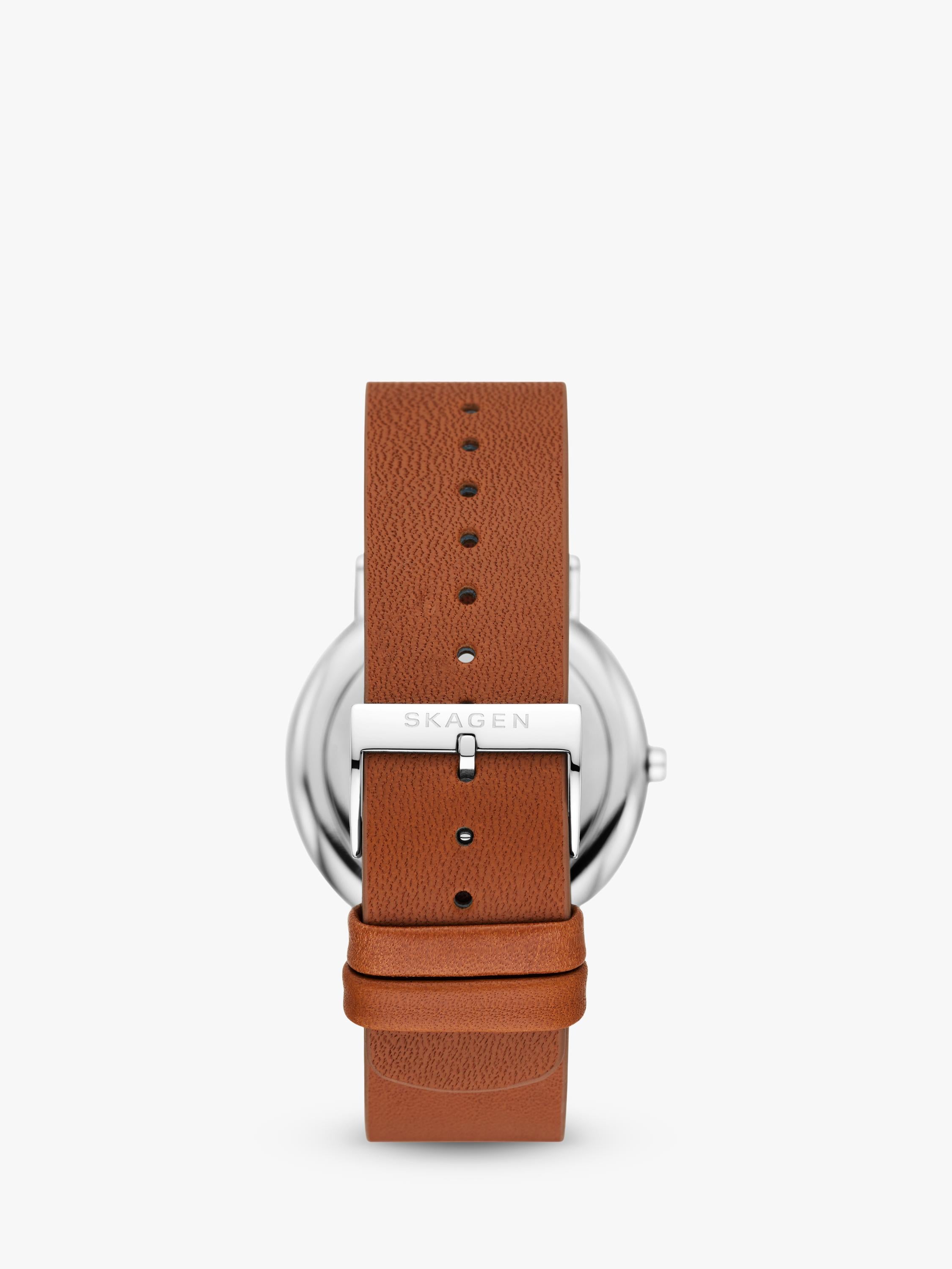Skagen Signatur 40mm round watch leather strap, imported from the UK