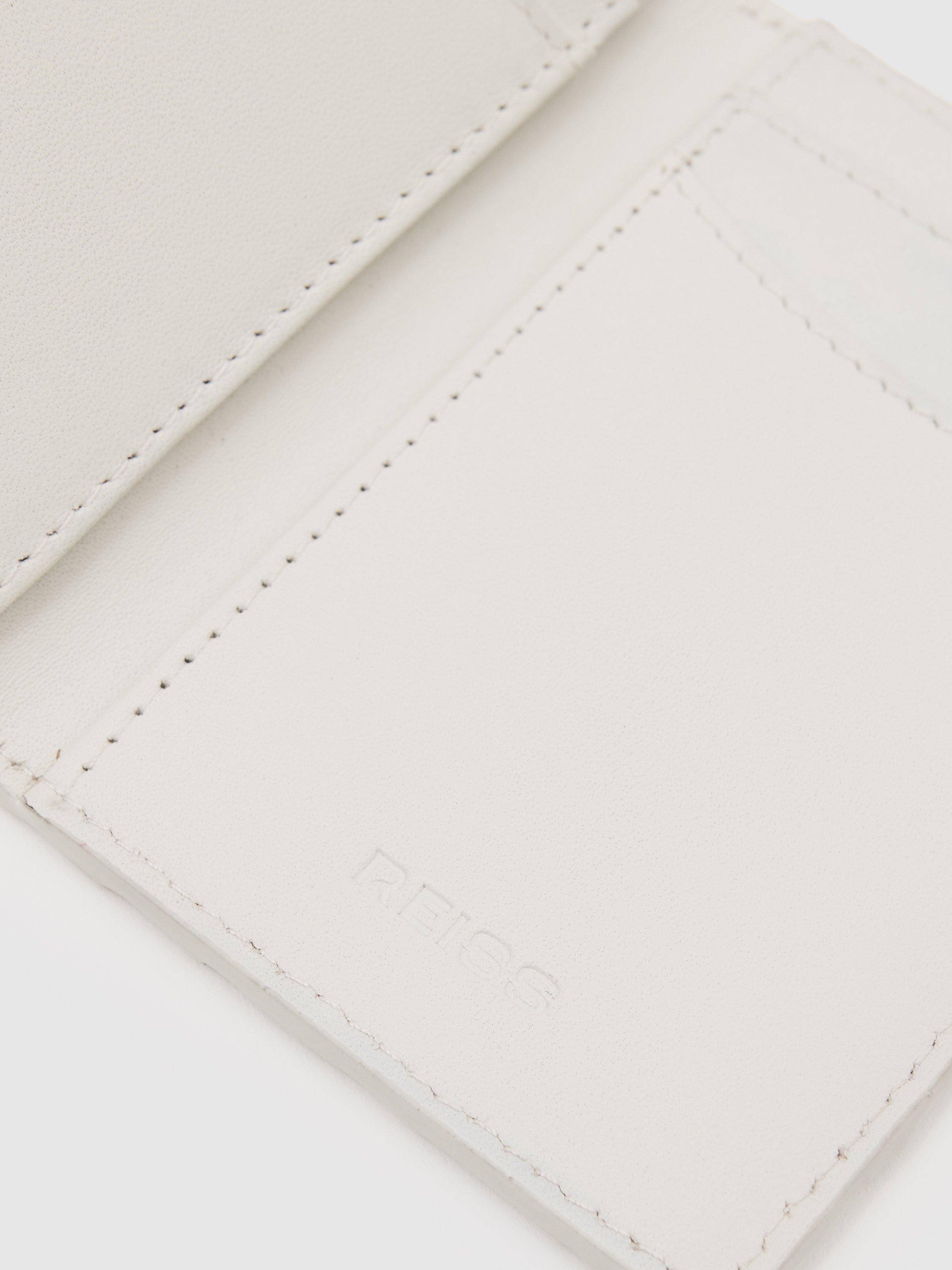Reiss Floyd Woven Leather Bifold Card Holder Off White (British brand)