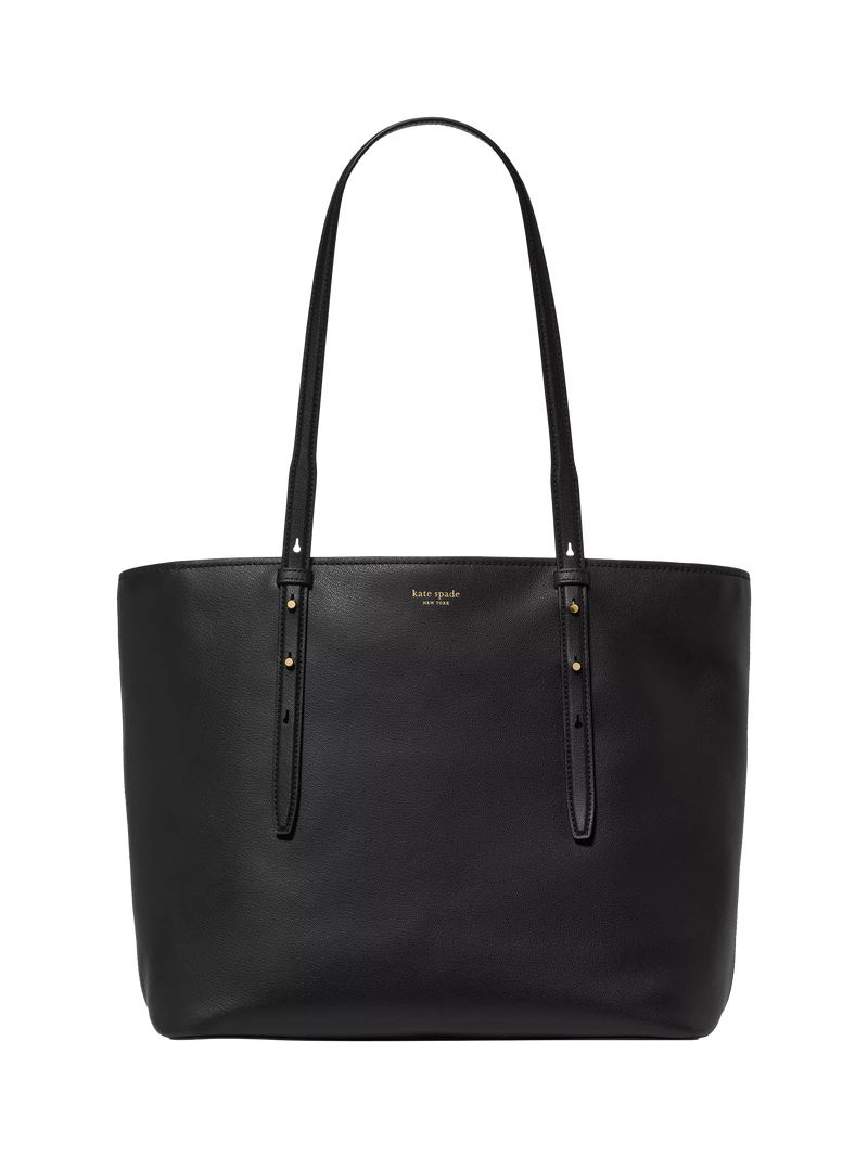 kate spade new york Do It All Leather Zipped Tote Bag, Black