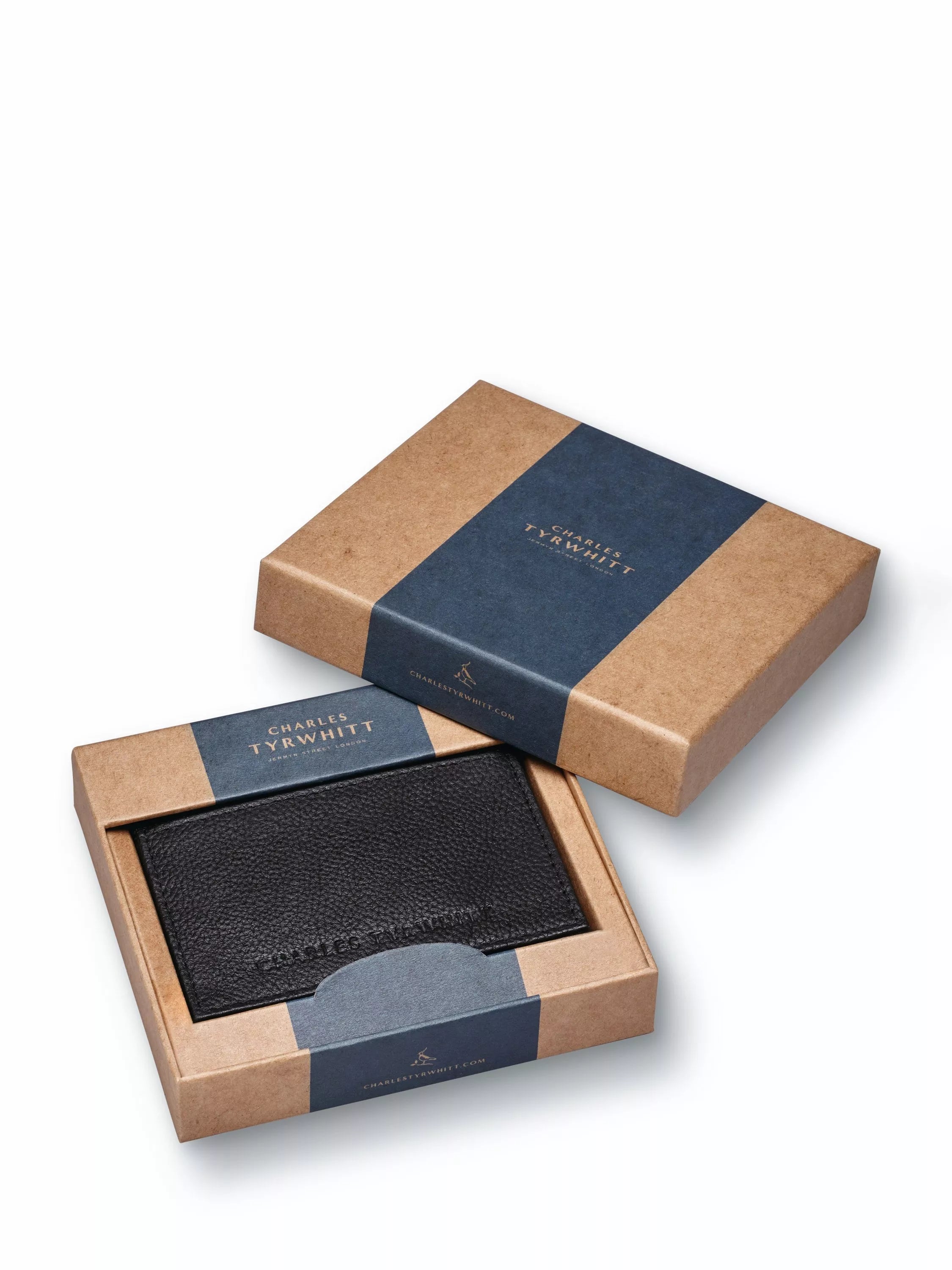 Charles Tyrwhitt leather card holder black, imported from the UK