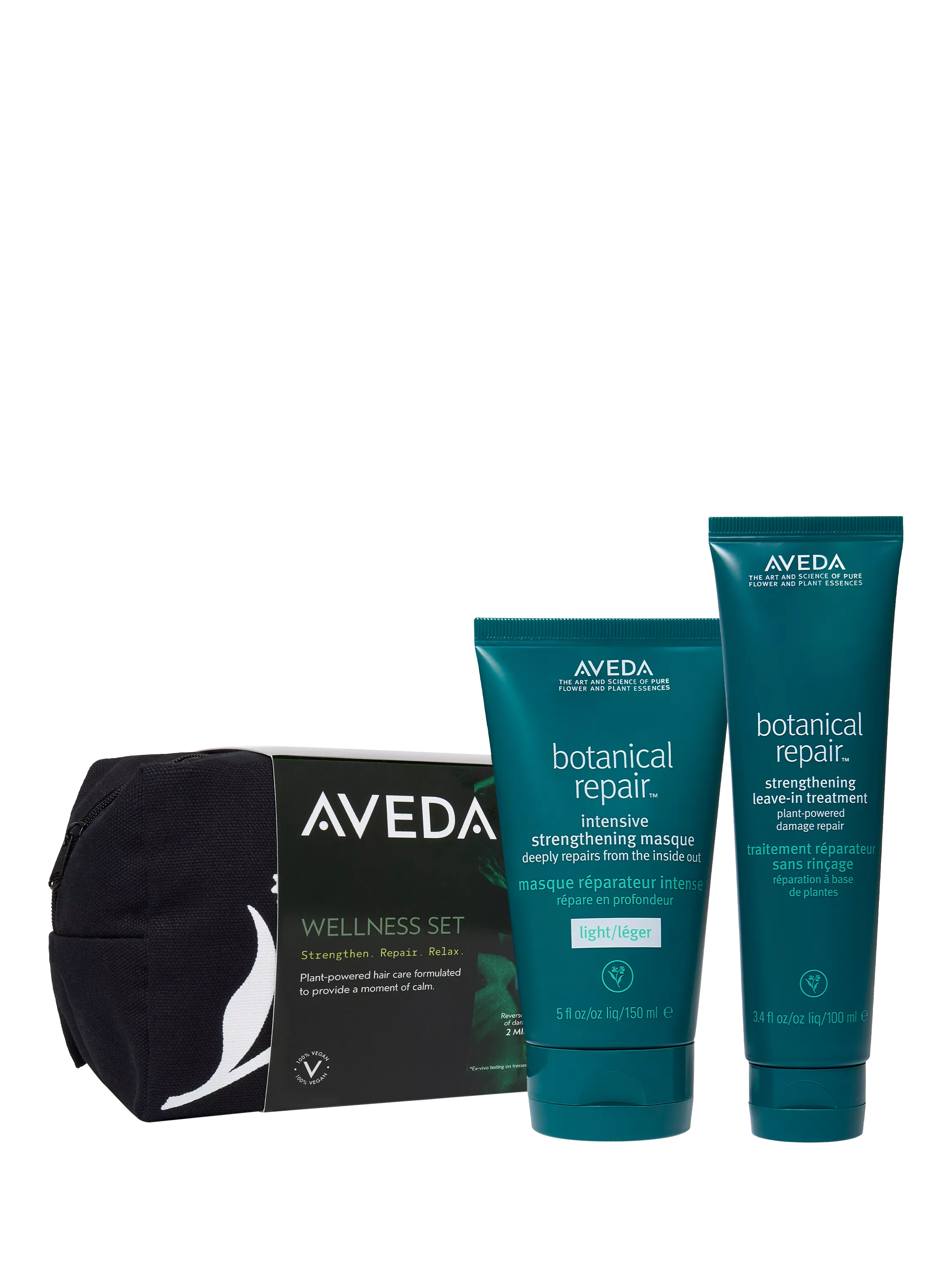 Aveda hair repair gift set with masque and leave-in treatment (British brand)