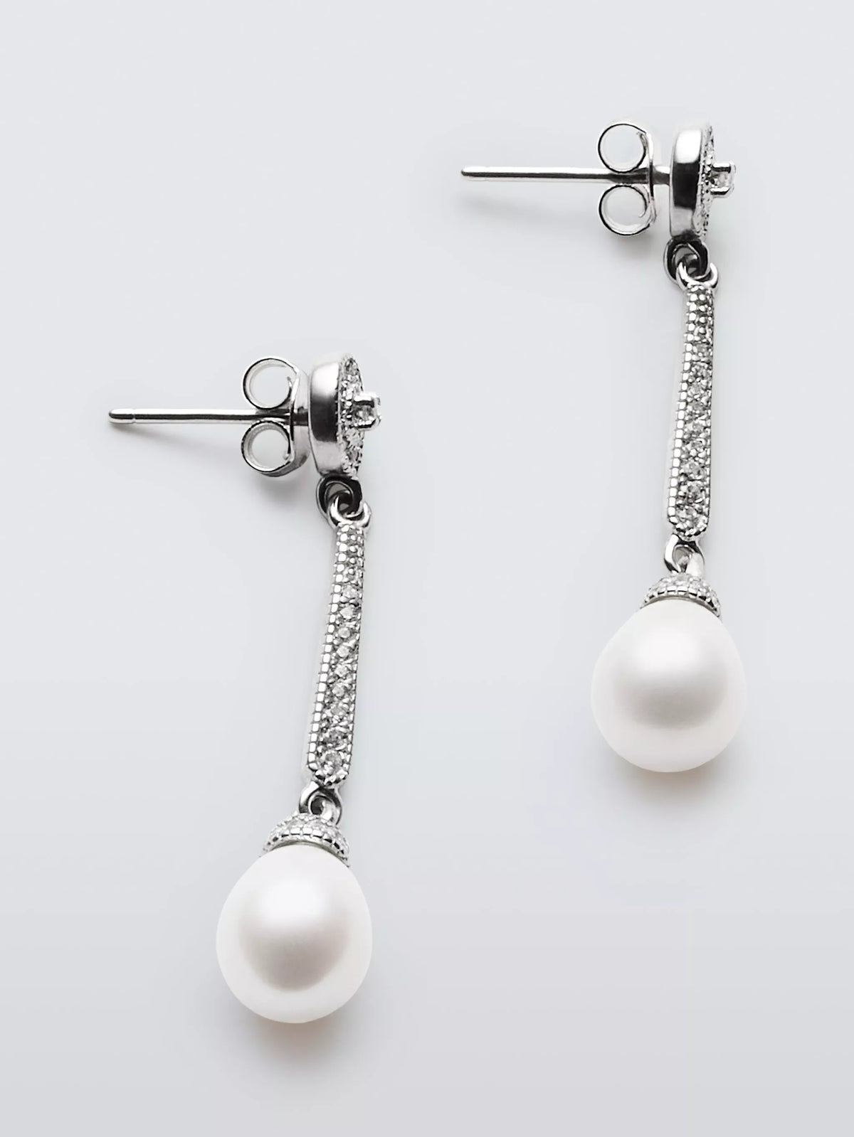 Lido cubic zirconia pearl drop earrings (British brand)