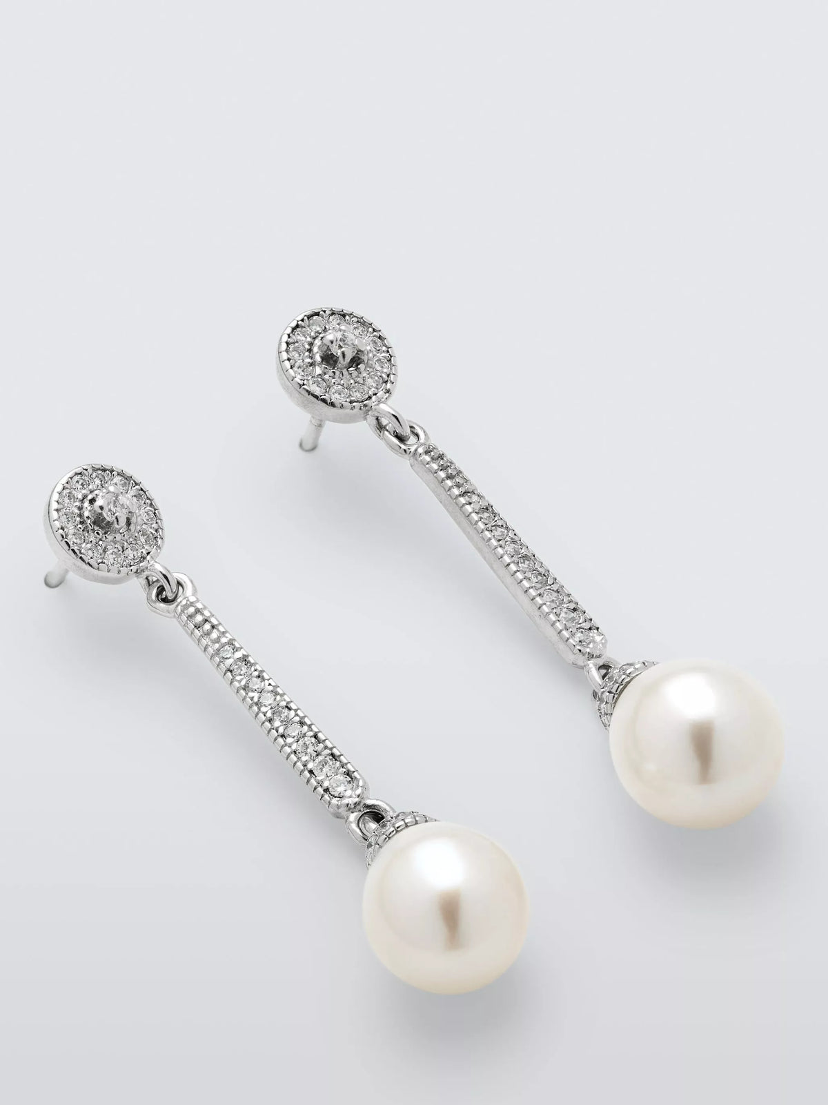 Lido cubic zirconia pearl drop earrings (British brand)