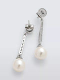 Lido cubic zirconia pearl drop earrings (British brand)