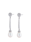 Lido cubic zirconia pearl drop earrings (British brand)