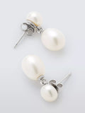 Lido freshwater pearl stud earrings silver - British product