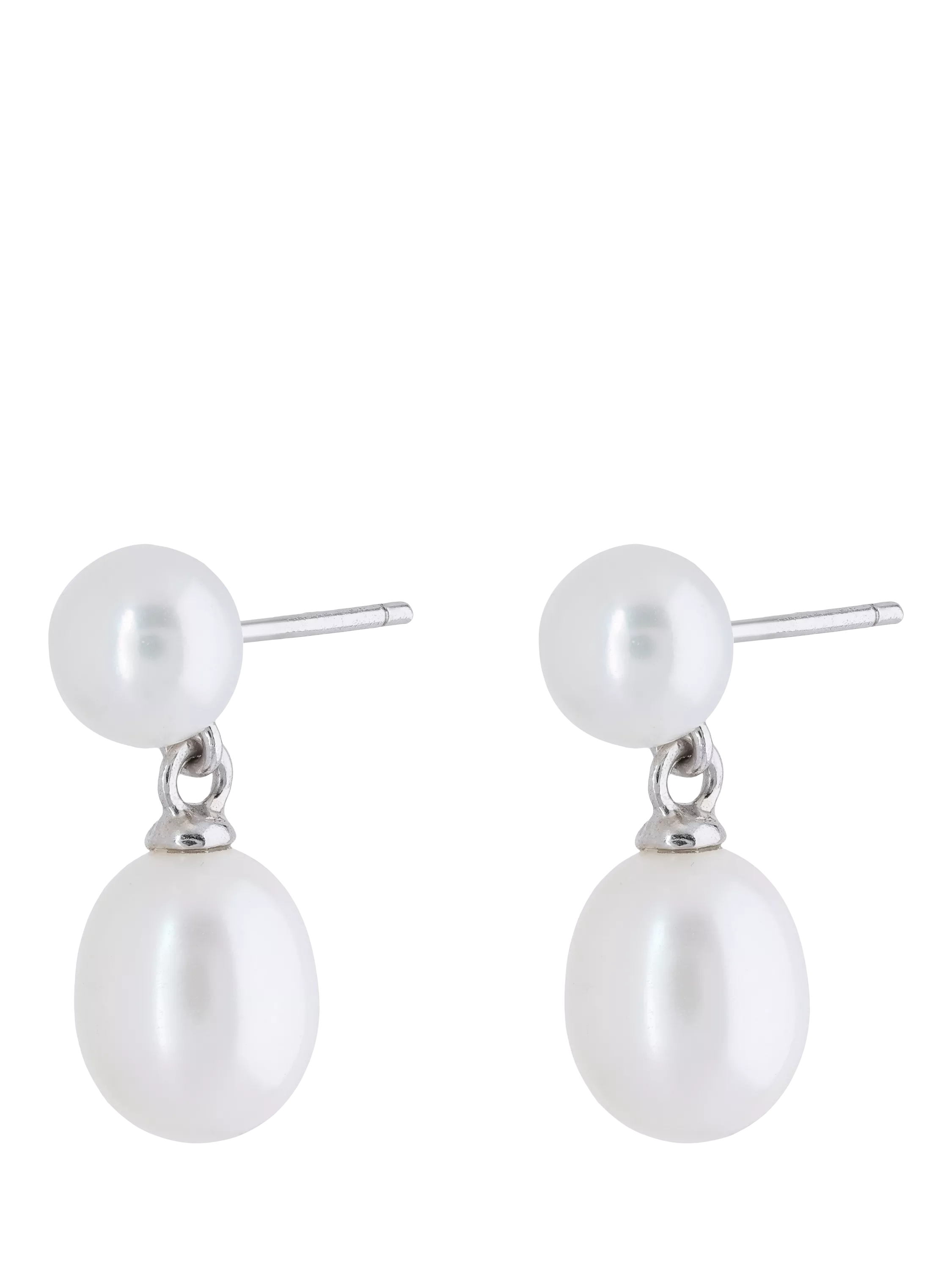 Lido freshwater pearl stud earrings silver - British product