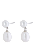 Lido freshwater pearl stud earrings silver - British product