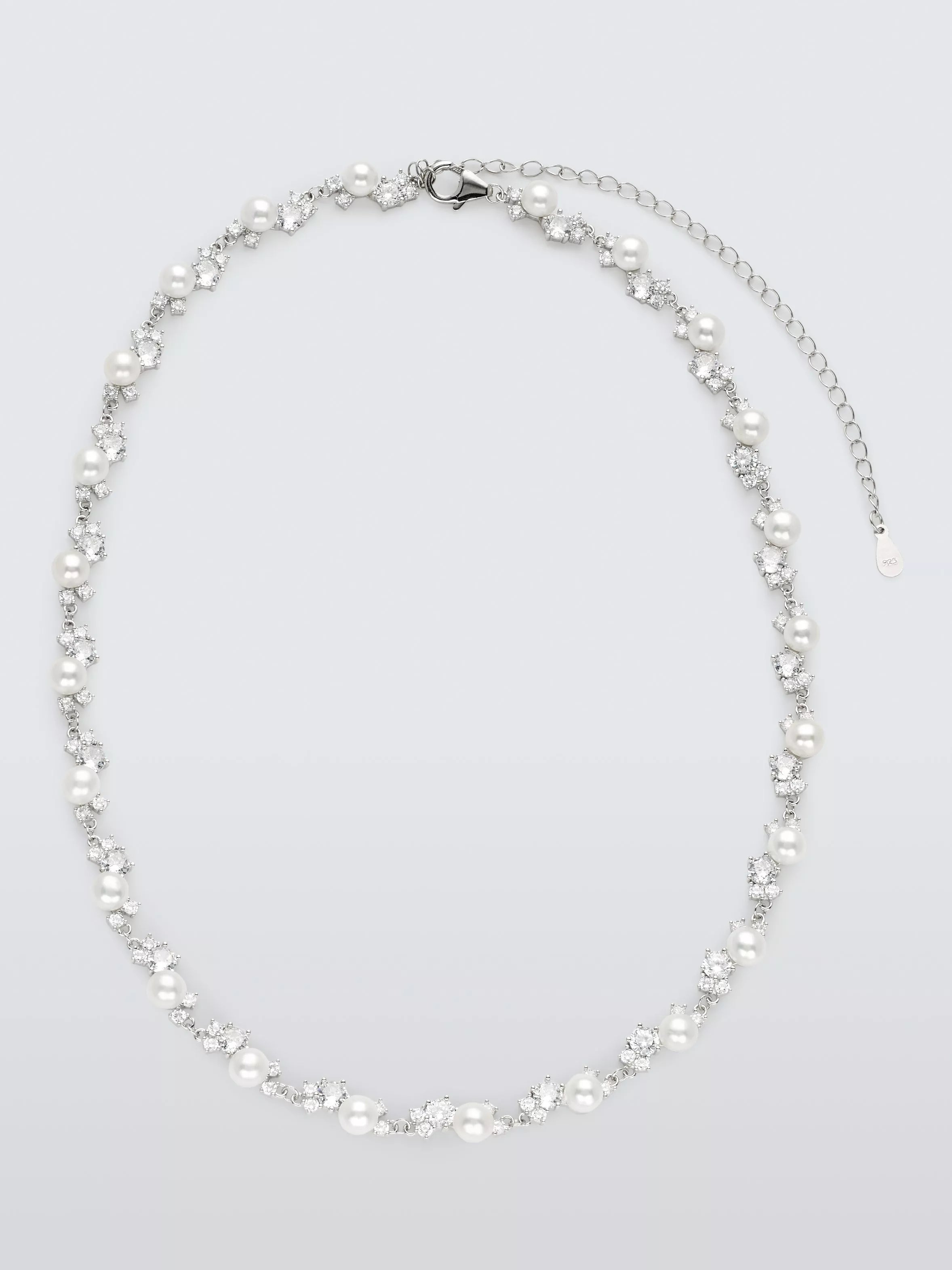 Lido freshwater button pearl necklace sterling silver, imported from the UK