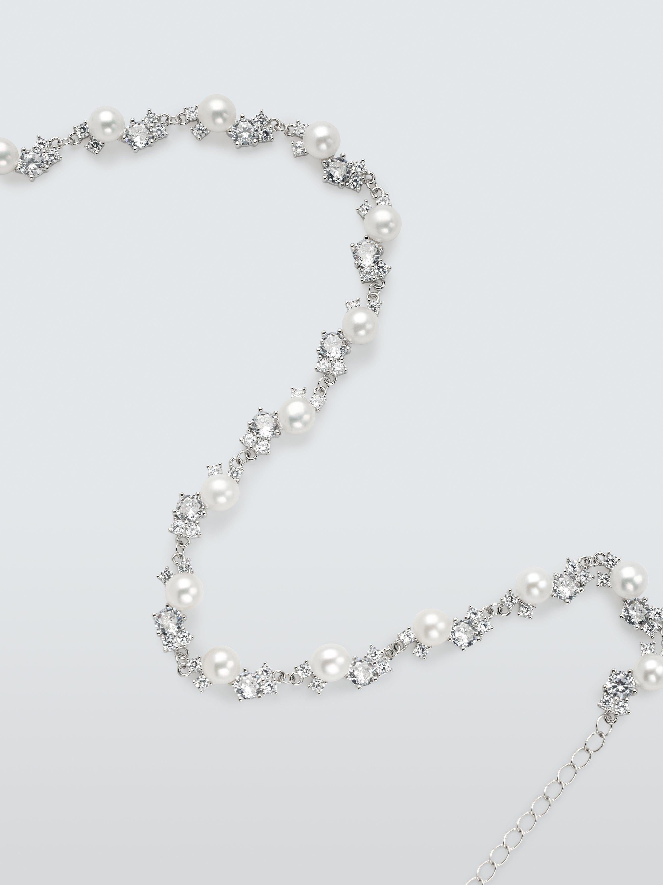 Lido freshwater button pearl necklace sterling silver, imported from the UK