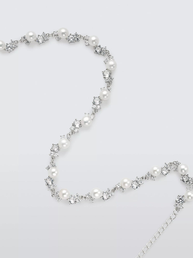 Lido freshwater button pearl necklace sterling silver, imported from the UK