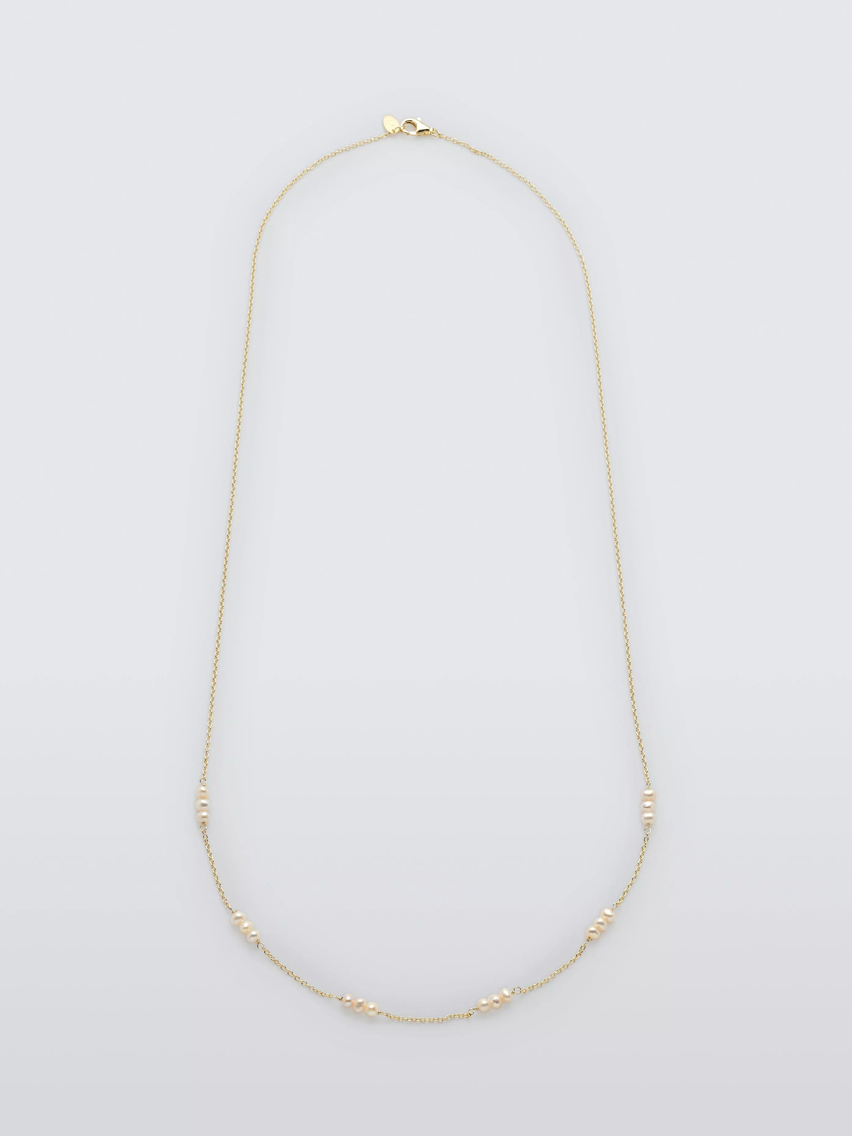 Lido freshwater pearl necklace gold plated sterling silver 60cm, UK version