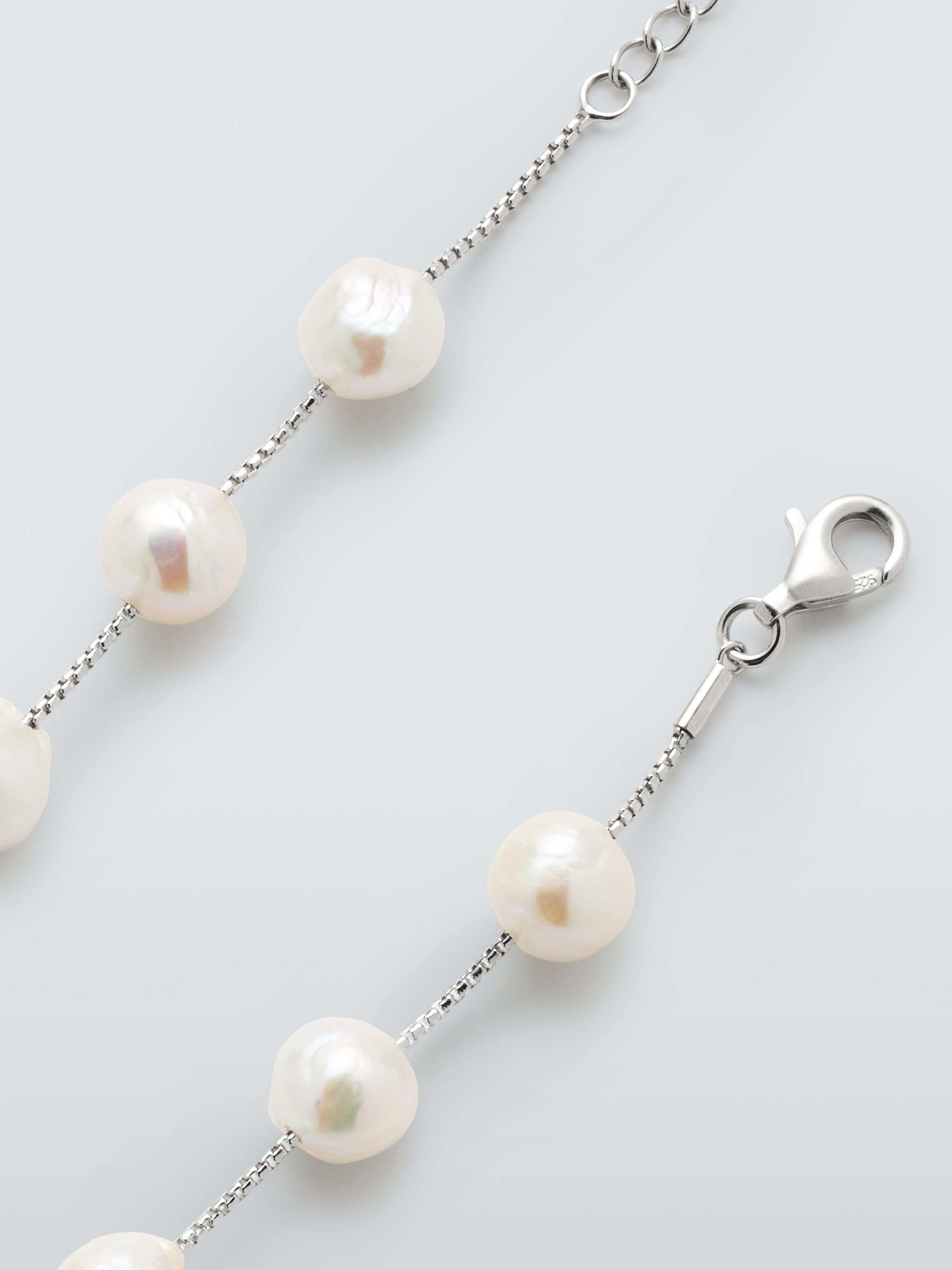 Lido large freshwater pearl necklace sterling silver chain (British brand)