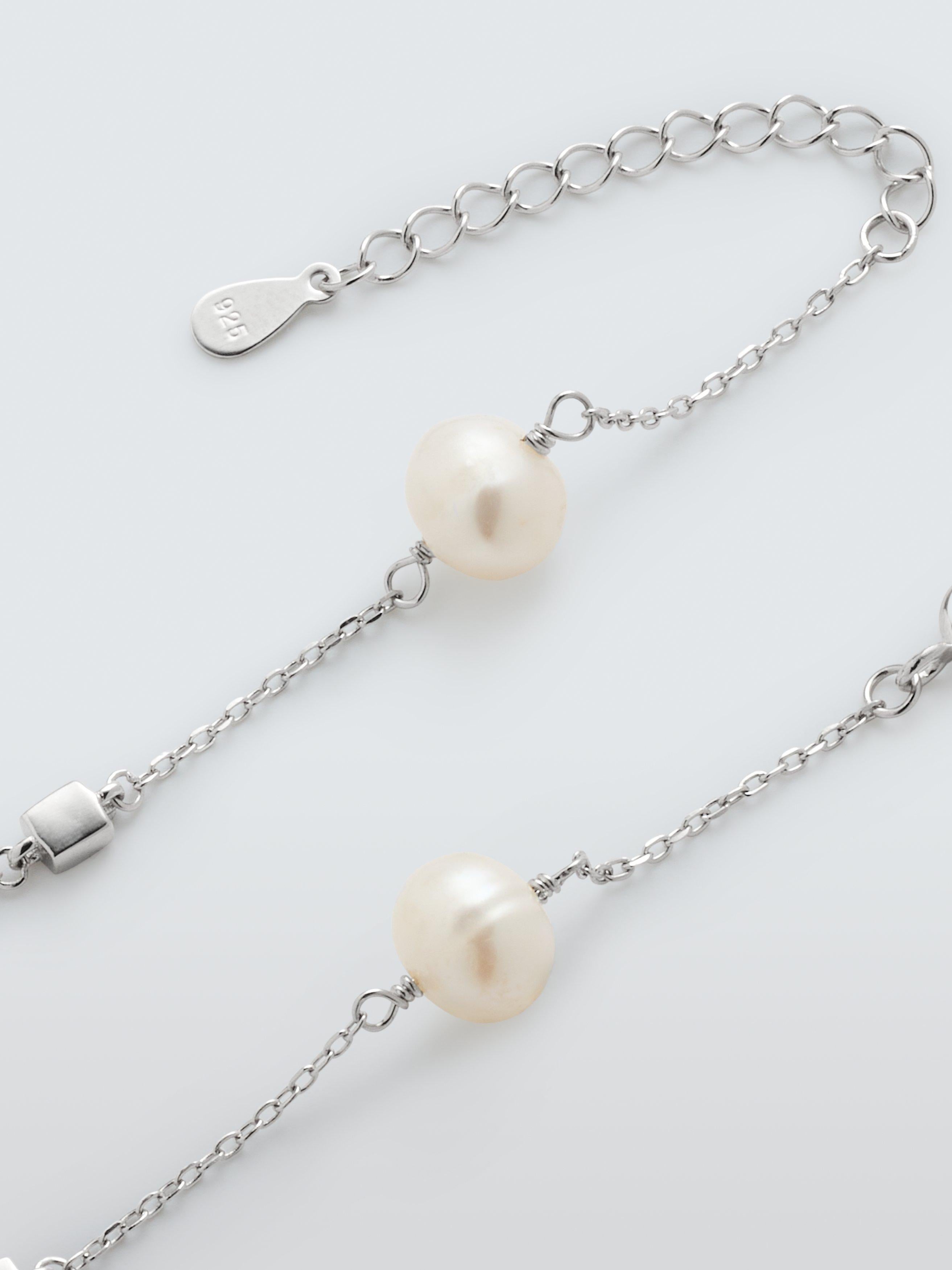Lido delicate pearl bracelet silver, imported from the UK