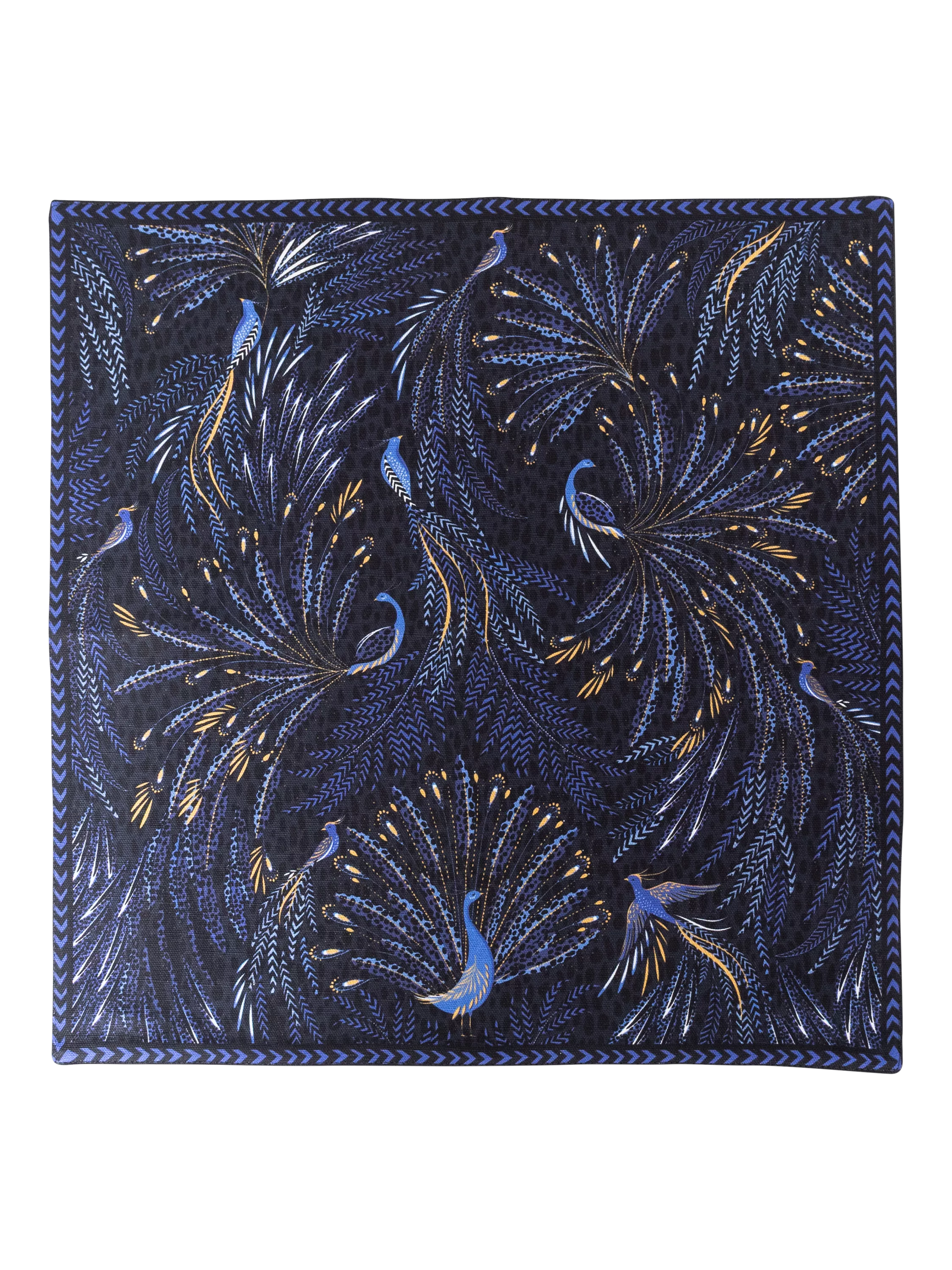 Sara Miller Anniversary Collection Peacock Parade Cotton Napkins, Set of 2, Dark Blue