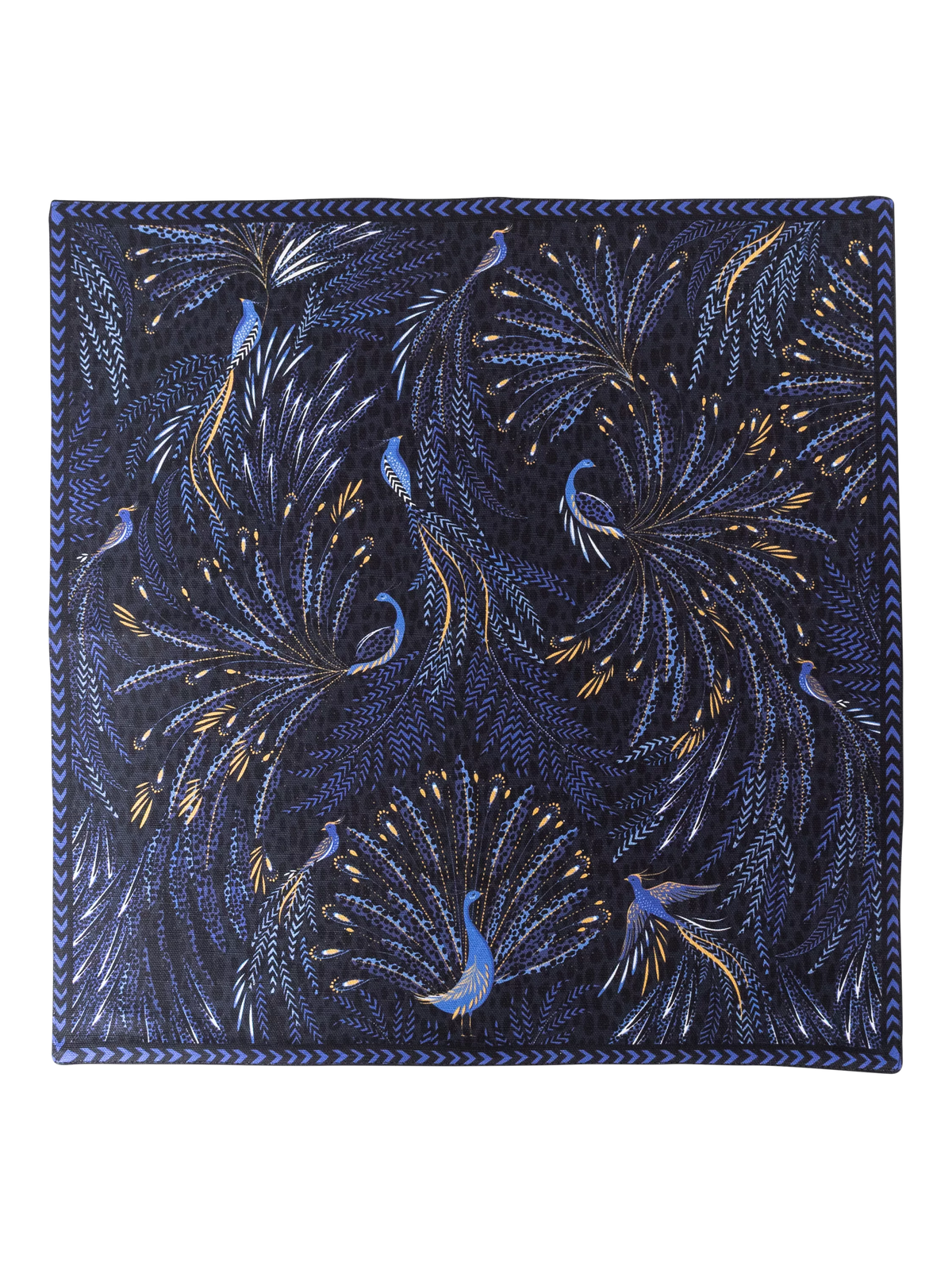 Sara Miller Anniversary Collection Peacock Parade Cotton Napkins, Set of 2, Dark Blue