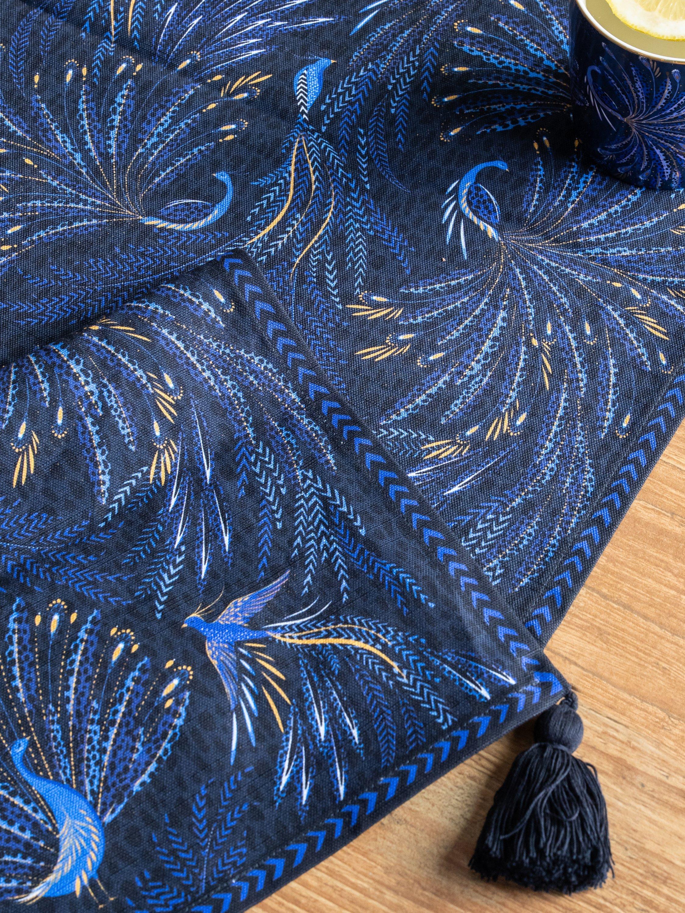 Sara Miller peacock cotton napkins set of 2 dark blue, UK version