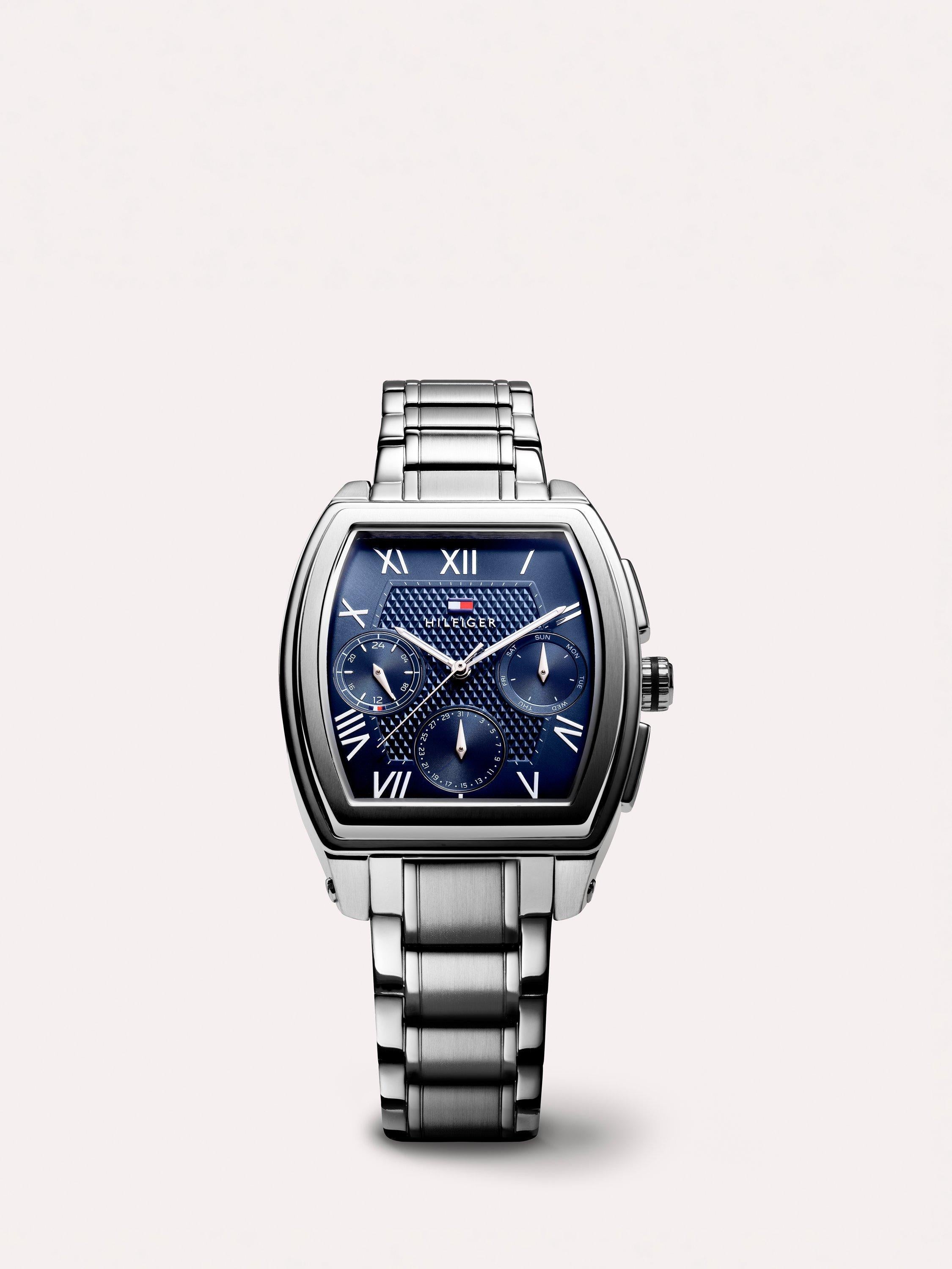 Tommy Hilfiger men's rectangular watch stainless steel navy dial - British product
