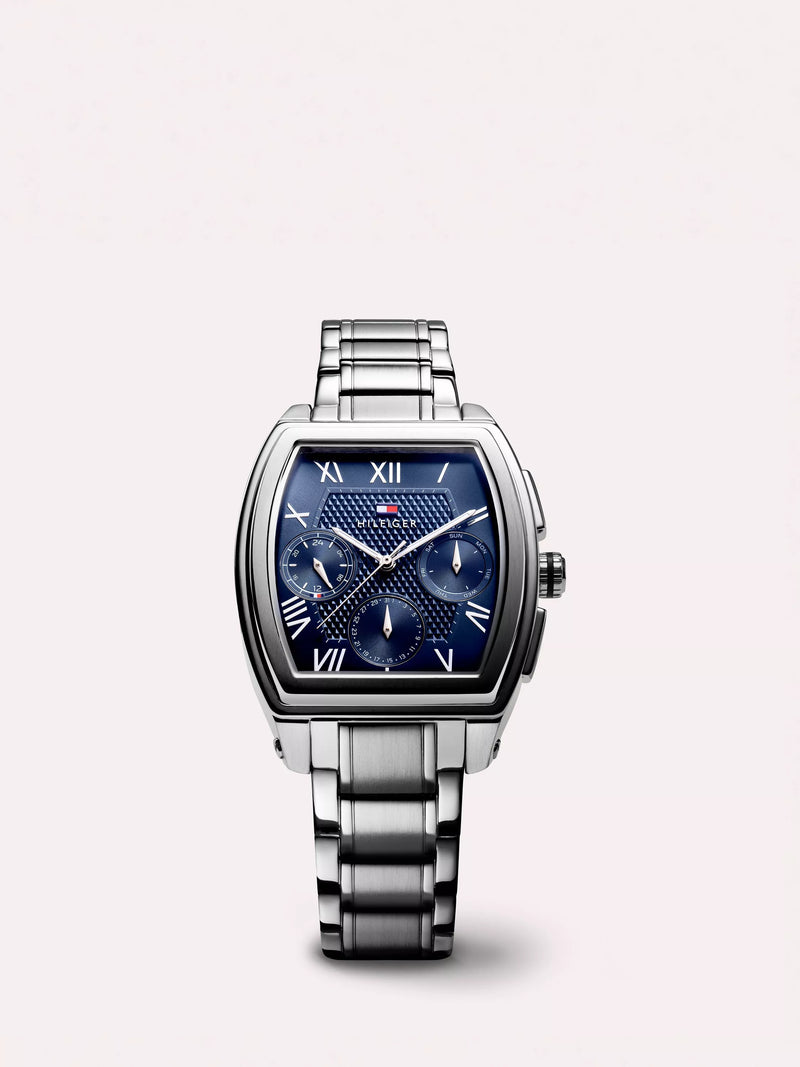 Tommy Hilfiger men's rectangular watch stainless steel navy dial - British product