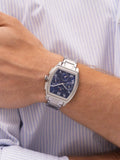 Tommy Hilfiger men's rectangular watch stainless steel navy dial - British product