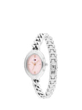 Tommy Hilfiger silver oval bracelet watch with blush dial, UK version