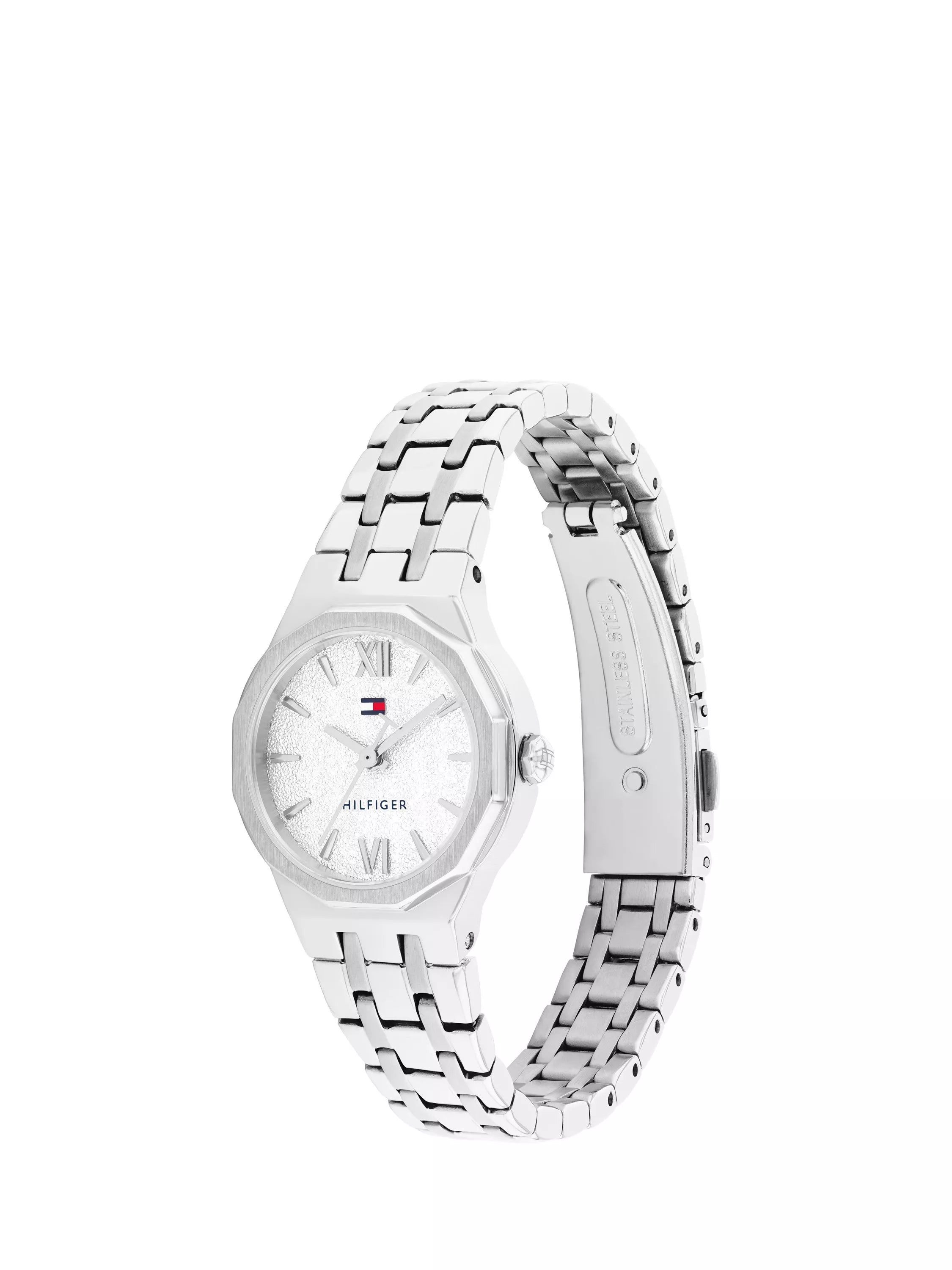 Tommy Hilfiger women's 25mm round silver bracelet watch (British brand)