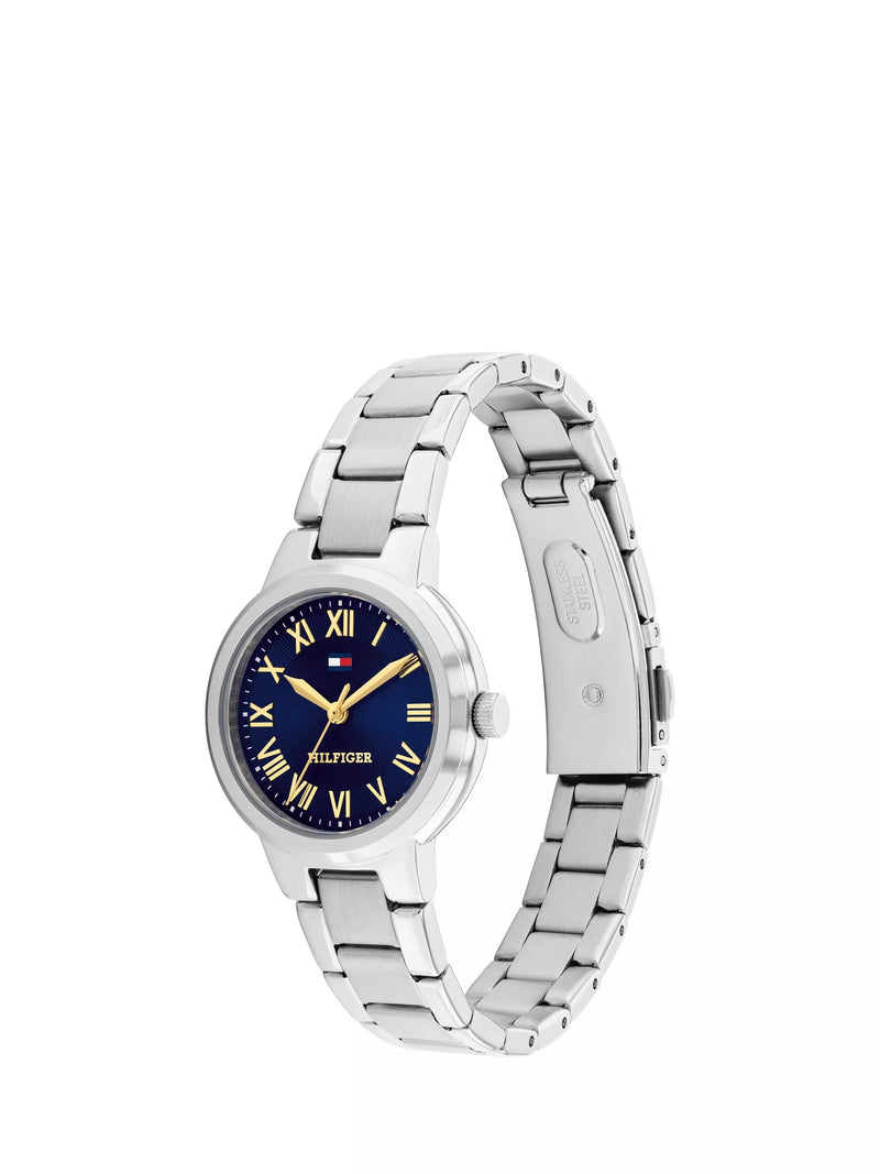 Tommy Hilfiger women's silver watch 28mm navy dial, UK version