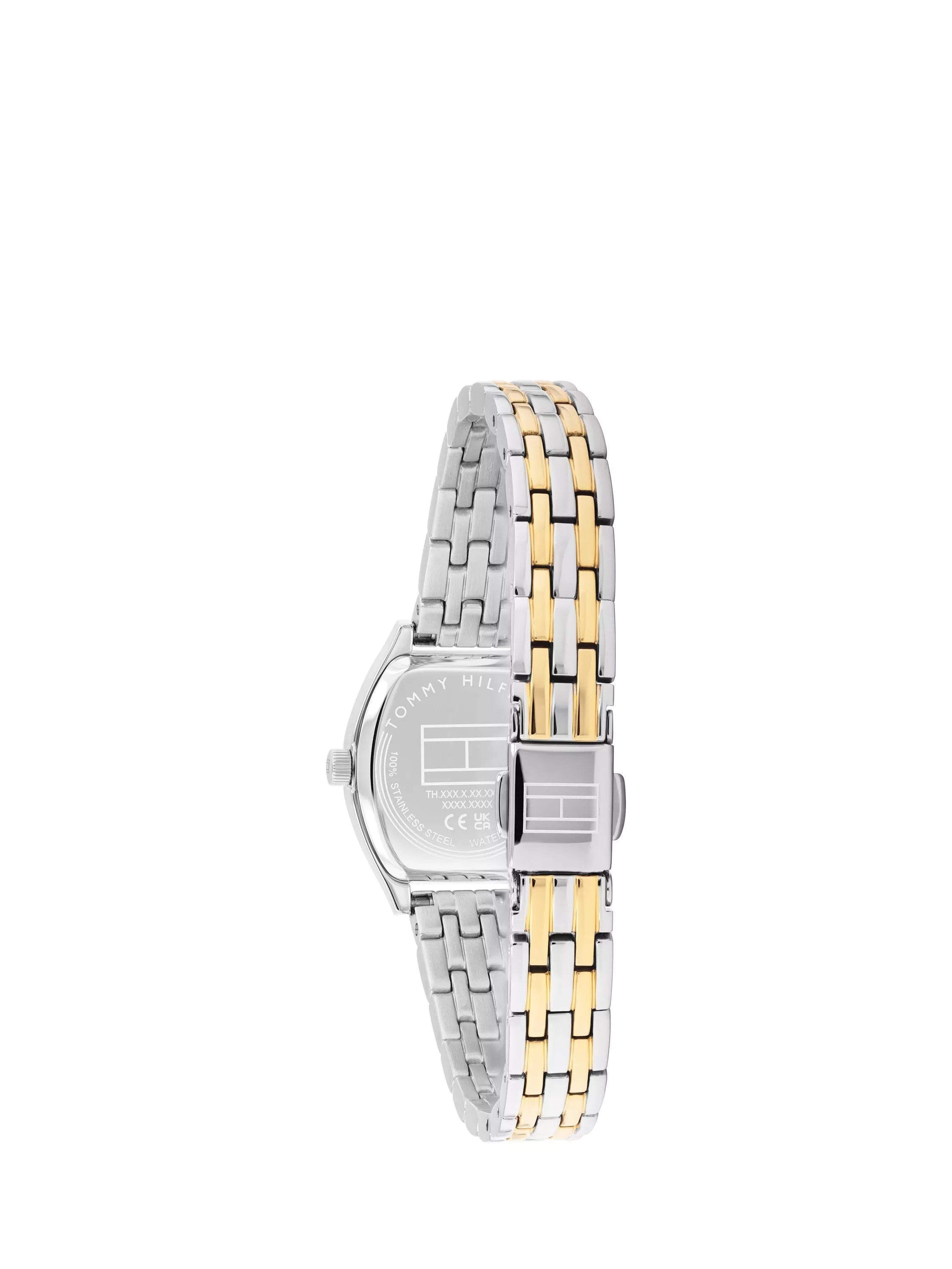 Tommy Hilfiger women's rectangular watch bi-colour bracelet strap, UK version