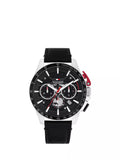 Tommy Hilfiger men's round leather strap watch 44mm, imported from the UK