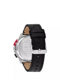 Tommy Hilfiger men's round leather strap watch 44mm, imported from the UK