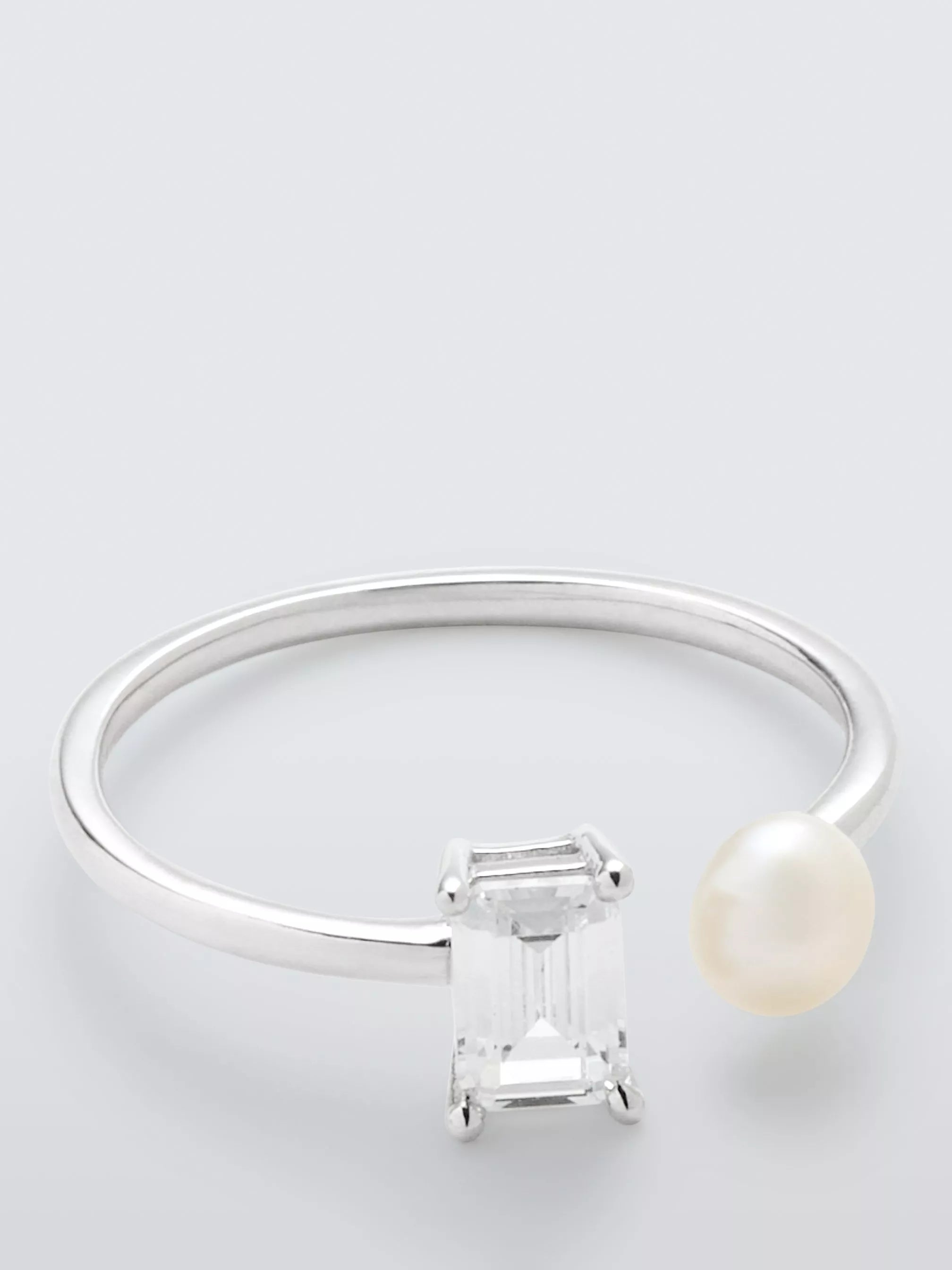 Lido freshwater pearl cubic zirconia ring sterling silver, UK version