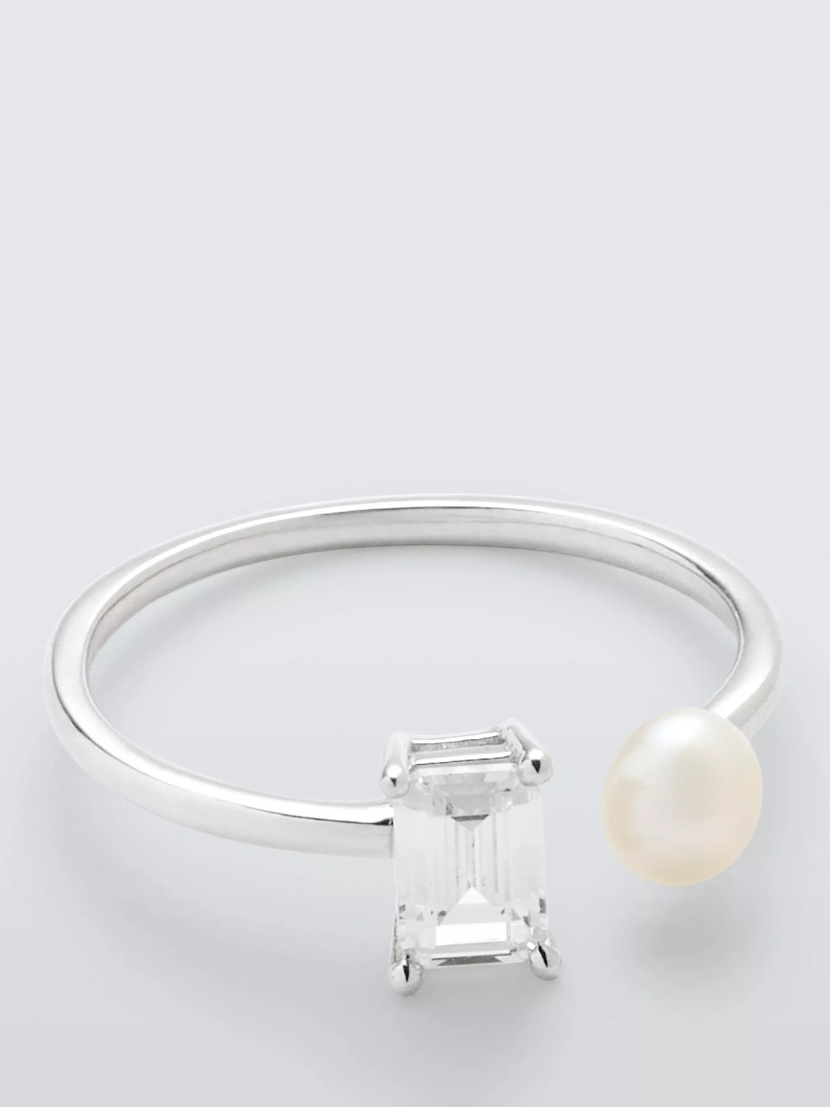 Lido freshwater pearl cubic zirconia ring sterling silver, UK version