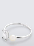 Lido freshwater pearl cubic zirconia ring sterling silver, UK version